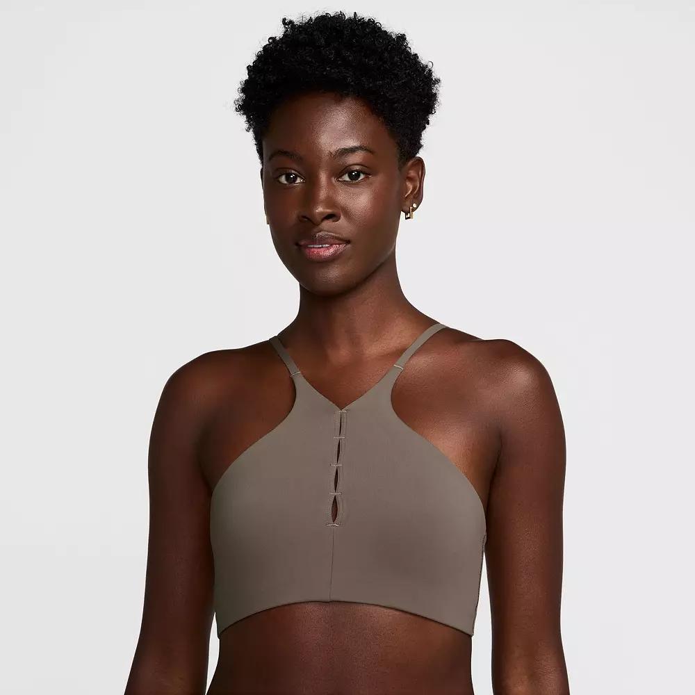 Nike Womens One Keyhole Light-Support Padded High-Neck Sports Bra | HJ3726-214 Product Image