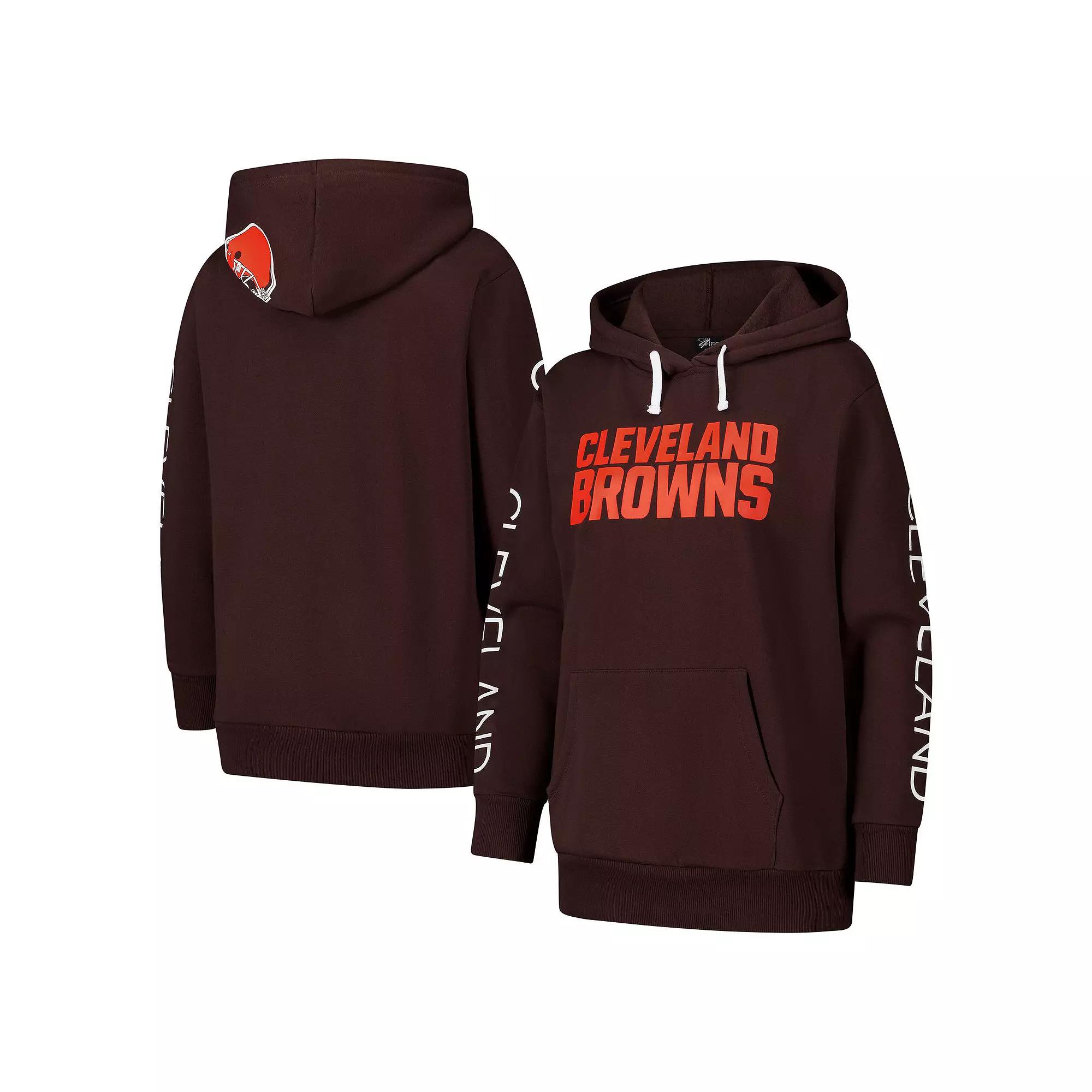 Women's G-III 4Her by Carl Banks Brown Cleveland Browns Extra Inning Pullover Hoodie, Size: Medium Product Image