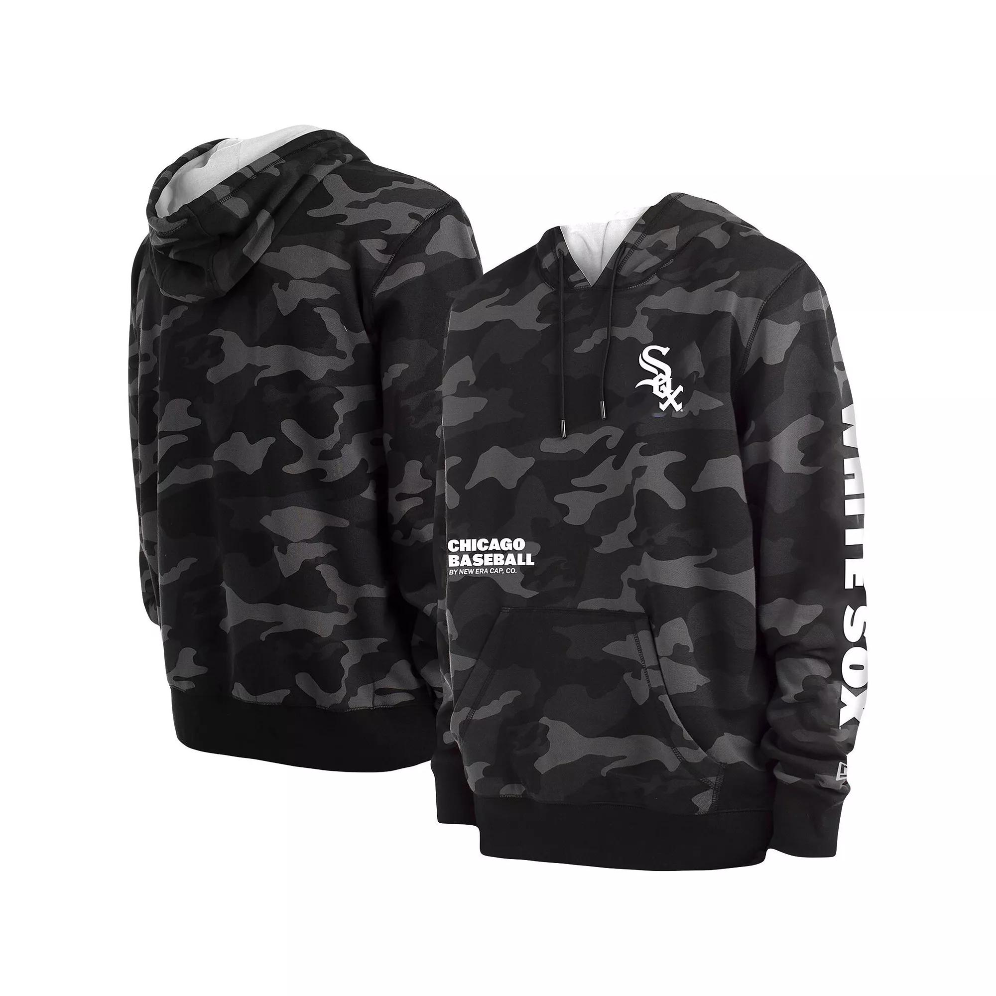 Men's New Era Black Chicago White Sox Camo Pullover Hoodie,  Product Image