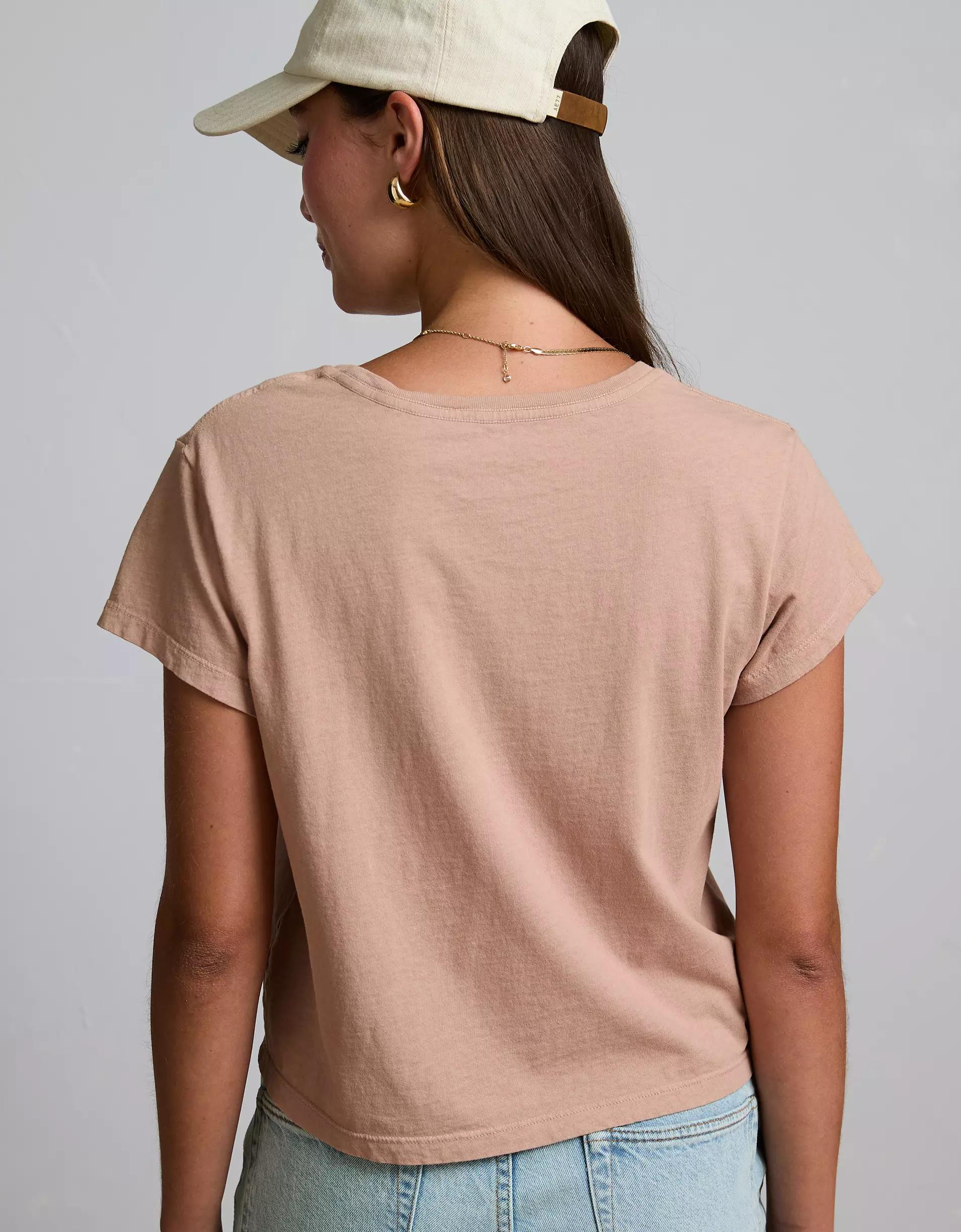 AE77 Premium Boxy Cropped Crewneck T-Shirt Product Image