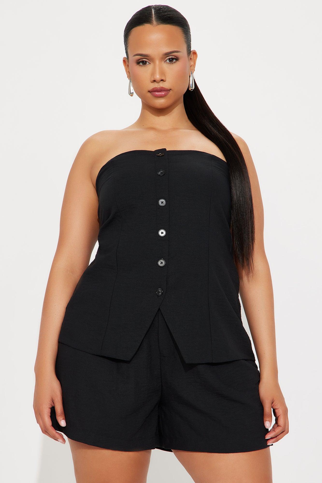 Korina Linen Short Set - Black Product Image