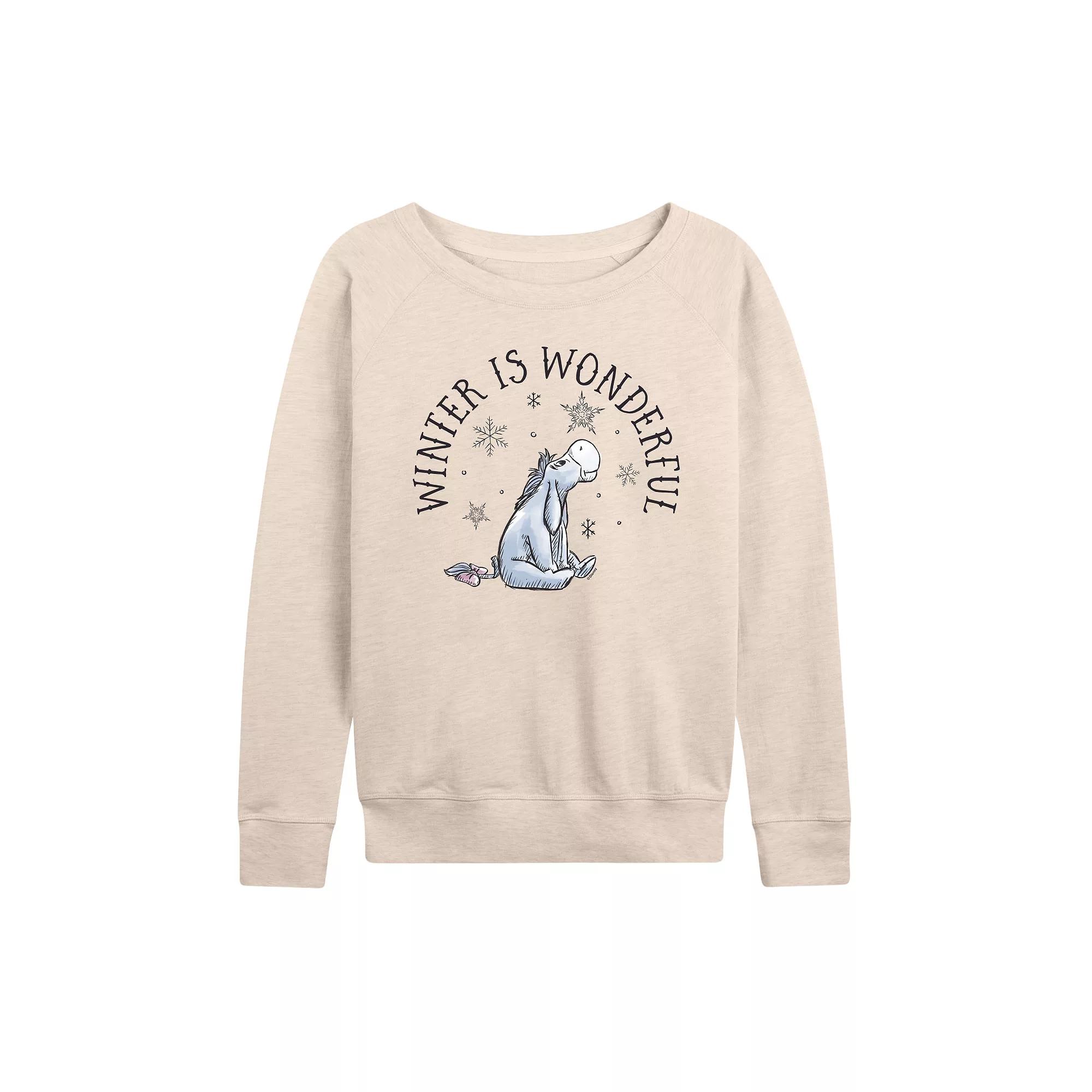 DIsney's Winnie The Pooh Eeyore Women's Winter Is Wonderful French Terry Long Sleeve Tee,  Product Image