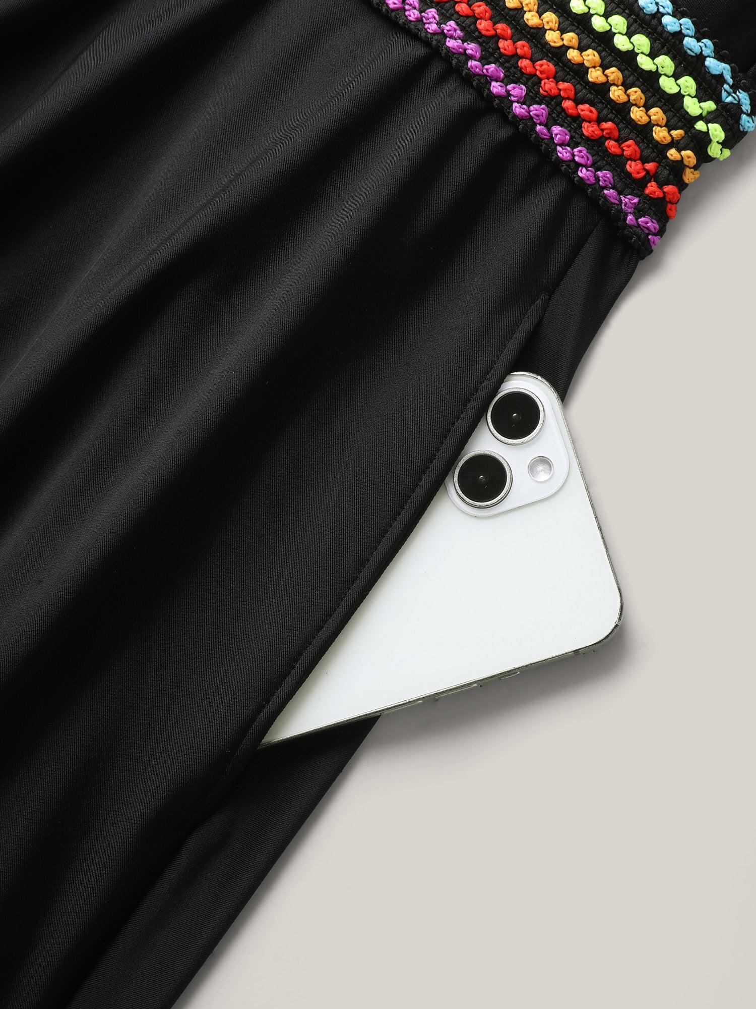 Colorful Webbed Pockets Adjustable Swim Dress Female Product Image