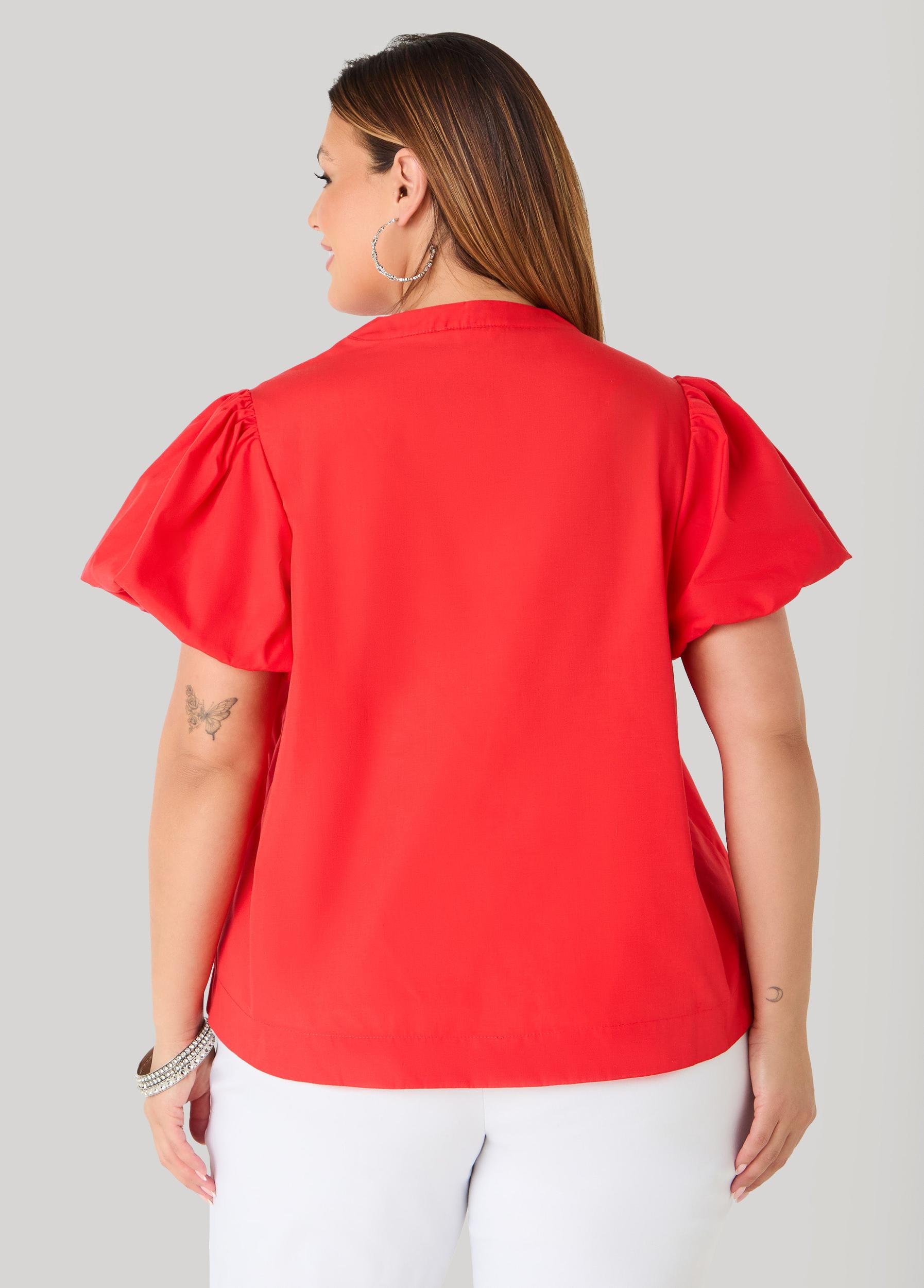 Puff Sleeve Embroidered Top Product Image