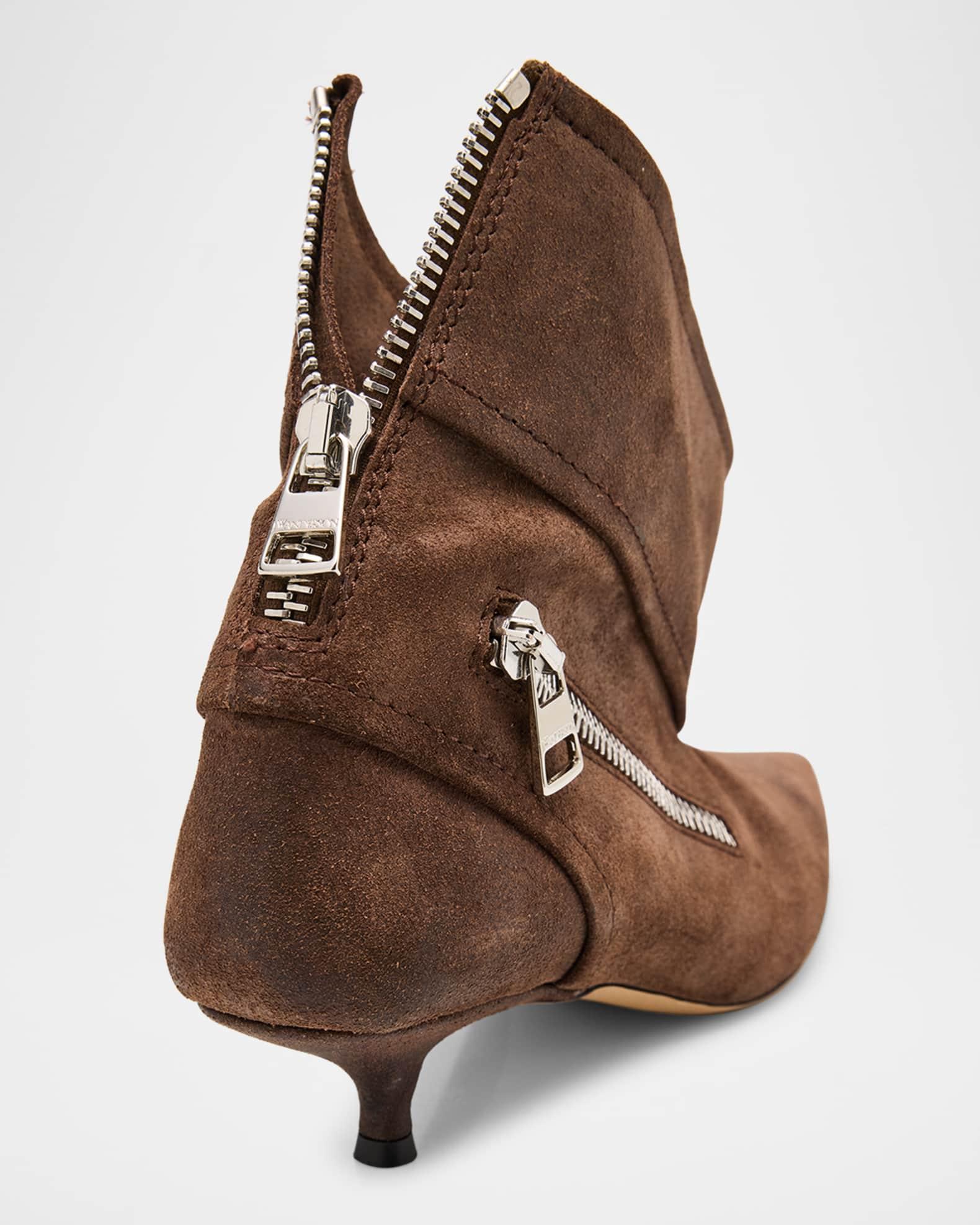 Biker Suede Kitten-Heel Booties Product Image