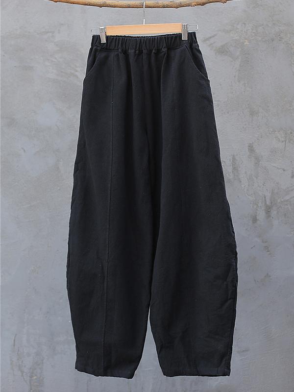 Simple High Waisted Solid Color Wide Leg Pants Product Image
