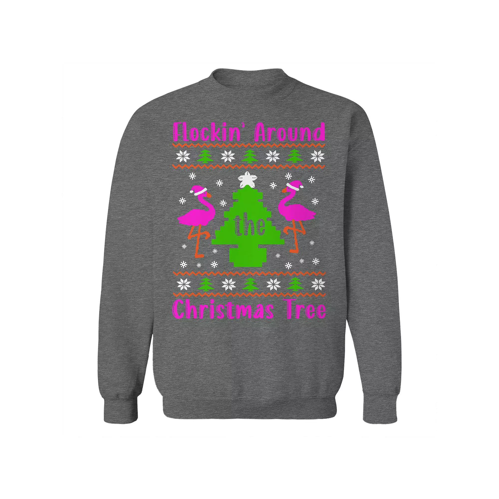 Men's Flamingo Christmas Sweater Graphic Sweatshirt, Adult Unisex,  Product Image