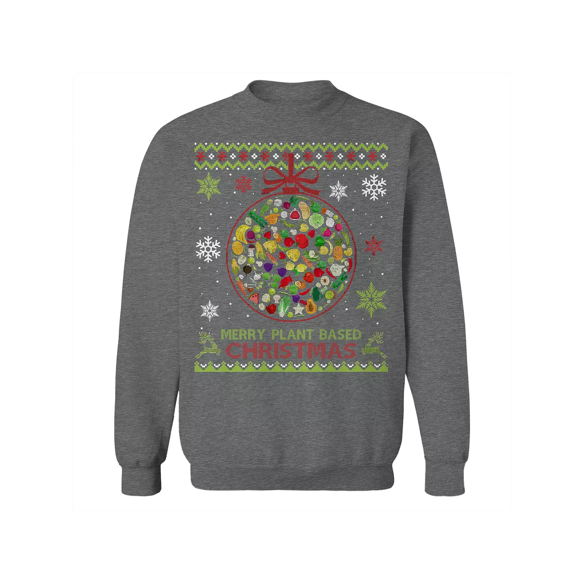 Men's Plant Based Christmas Sweater Graphic Sweatshirt, Adult Unisex,  Product Image