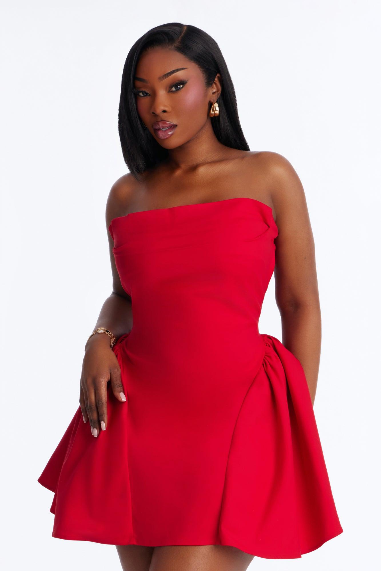 Honey Love Poplin Mini Dress - Red Female Product Image