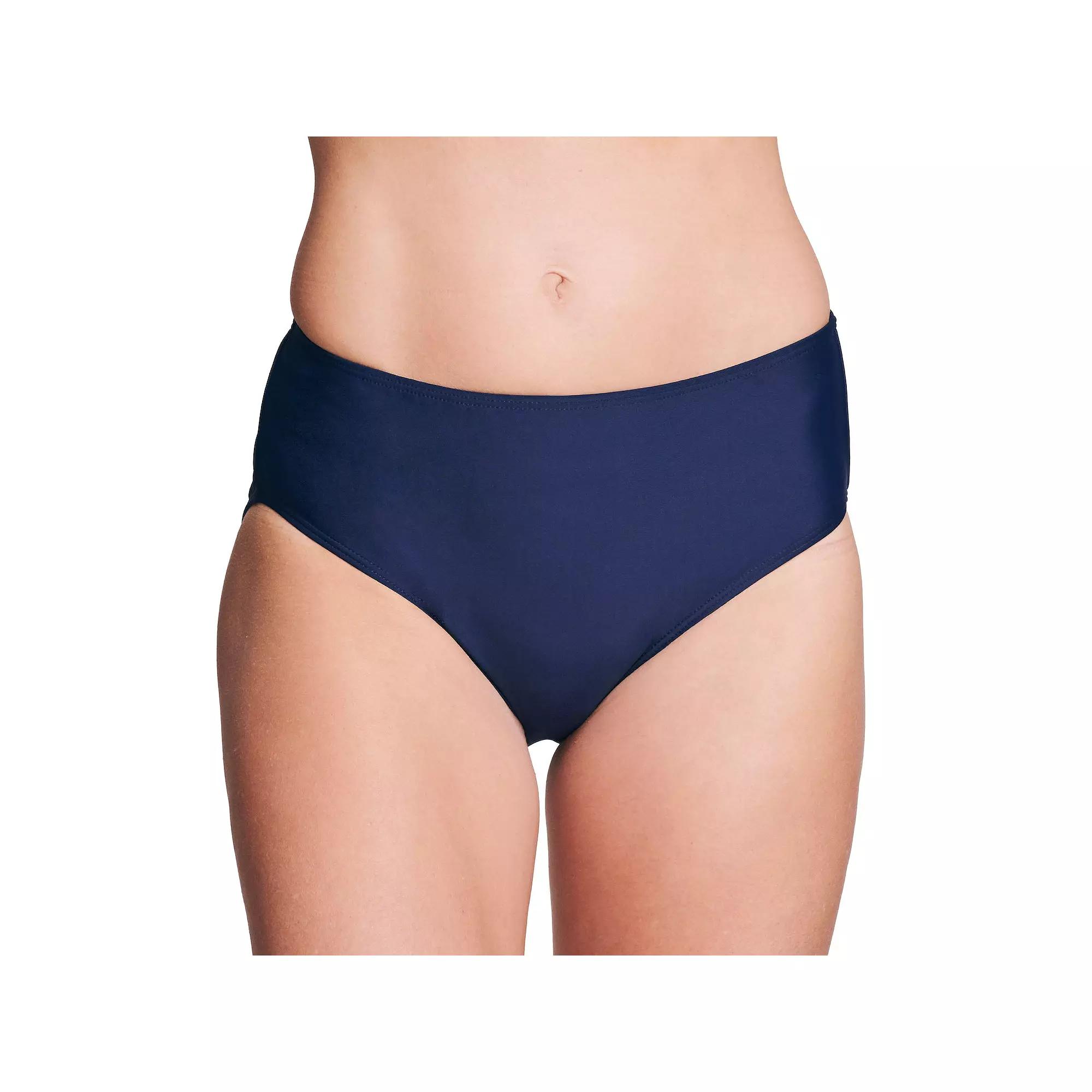 Women's Mazu Mid-Waist Swim Briefs, Size: 14, Blue Product Image