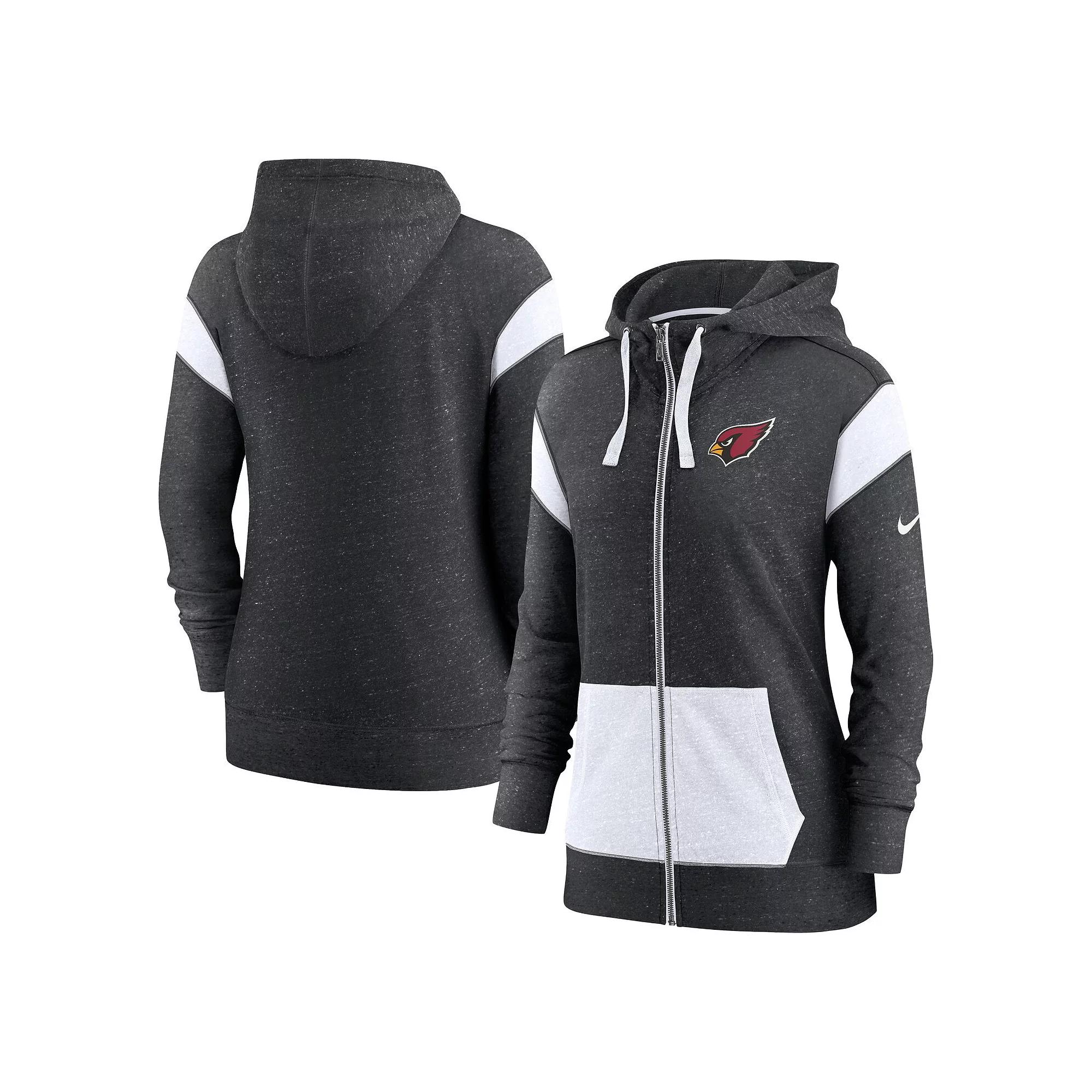 Women's Nike Heathered Black/White Arizona Cardinals Monaco Full-Zip Hoodie,  Product Image