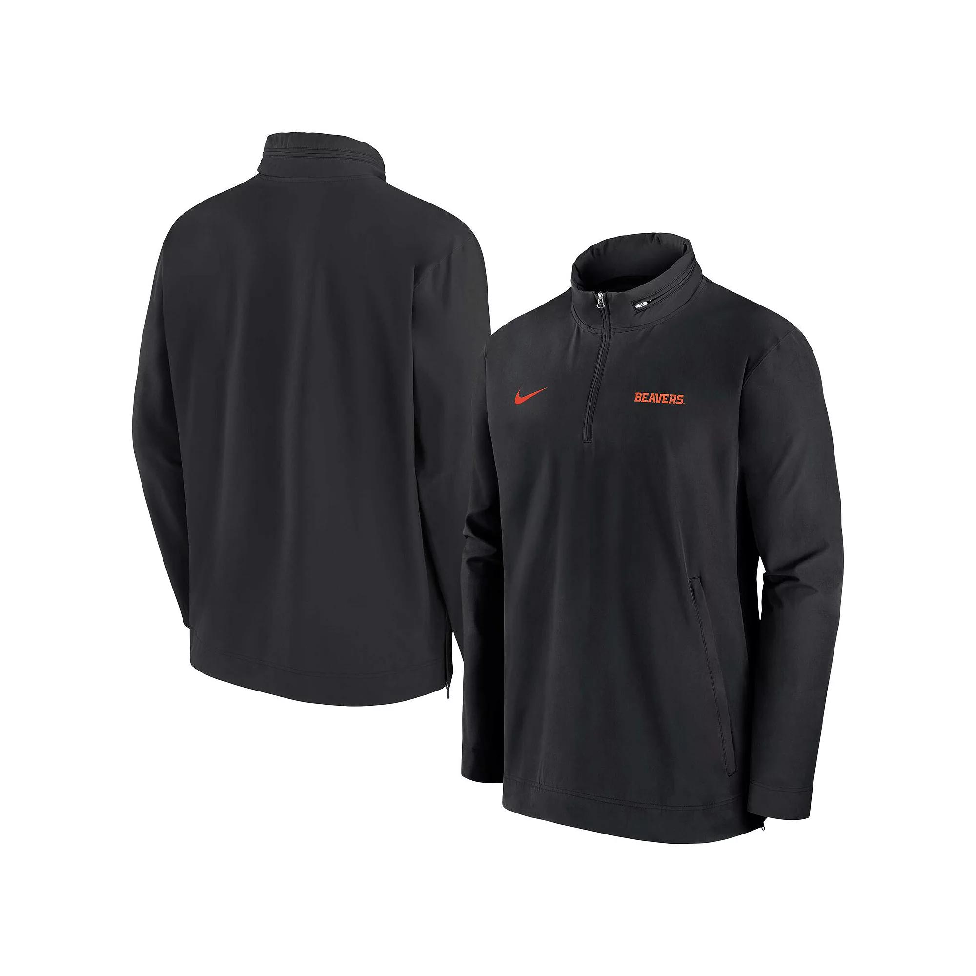 Men's Nike Black Oregon State Beavers 2024 Sideline Coach Quarter-Zip Hoodie Jacket,  Product Image