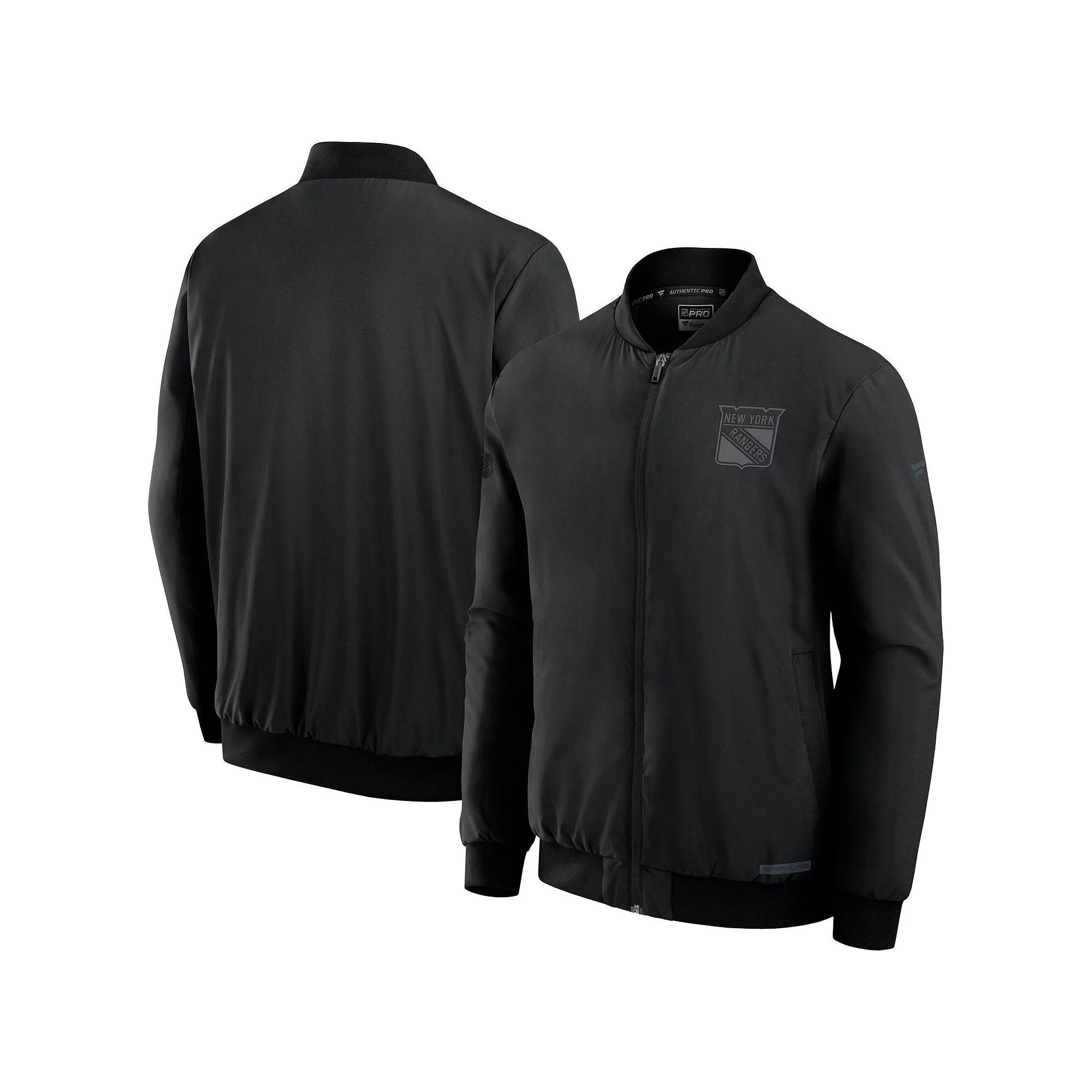 Men's Fanatics Black New Jersey Devils Authentic Pro Road Full-Zip Bomber Jacket,  Product Image