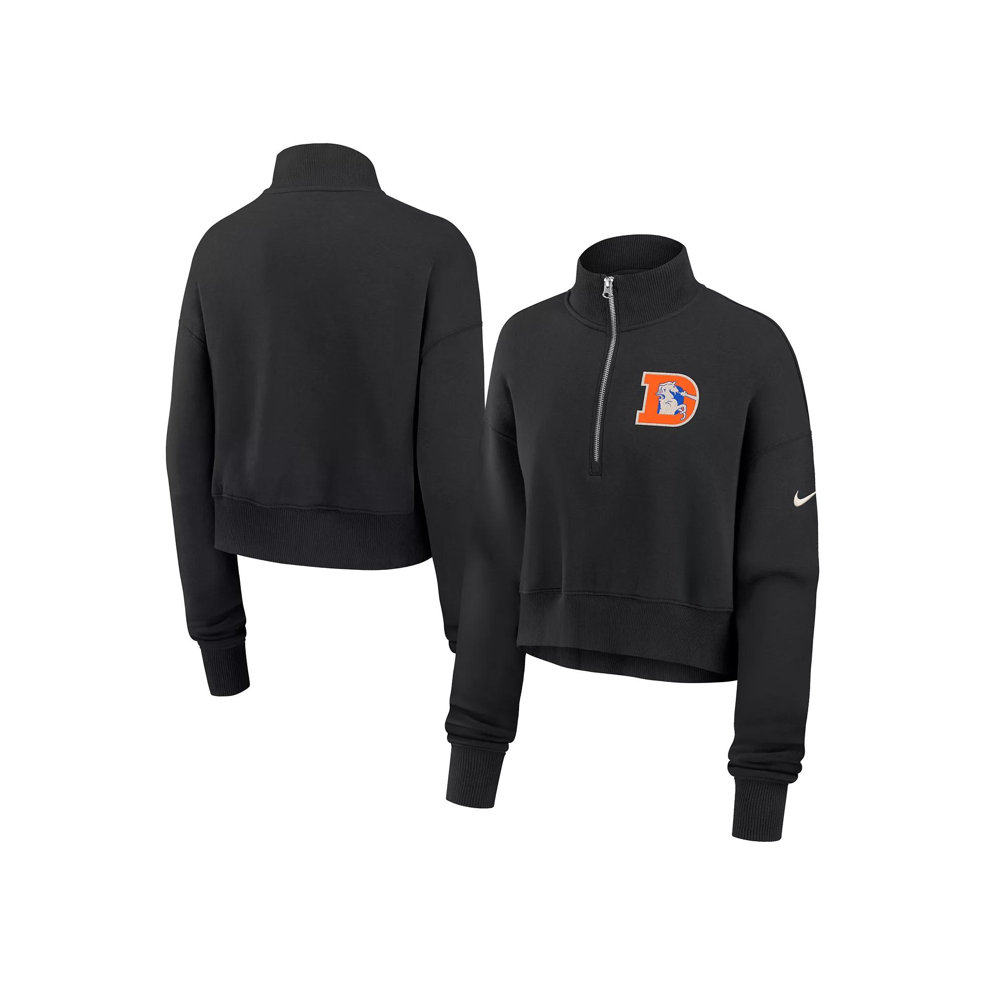 Women's Nike Brown Cleveland Browns Rewind Phoenix Cropped Half-Zip Sweatshirt,  Product Image