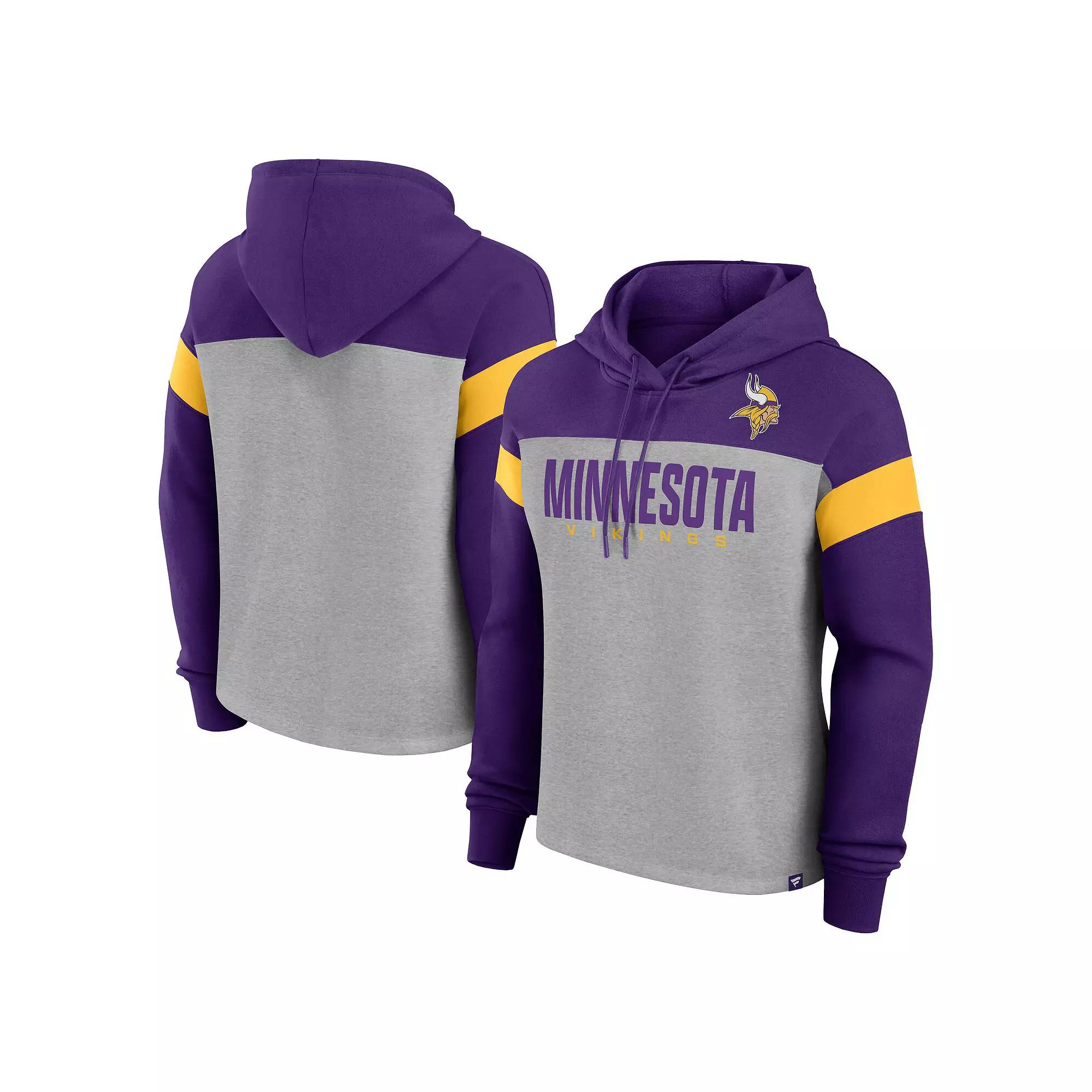 Women's Fanatics Heather Gray/Red Kansas City Chiefs Bold Play Call Pullover Hoodie, Size: Medium, Grey Product Image