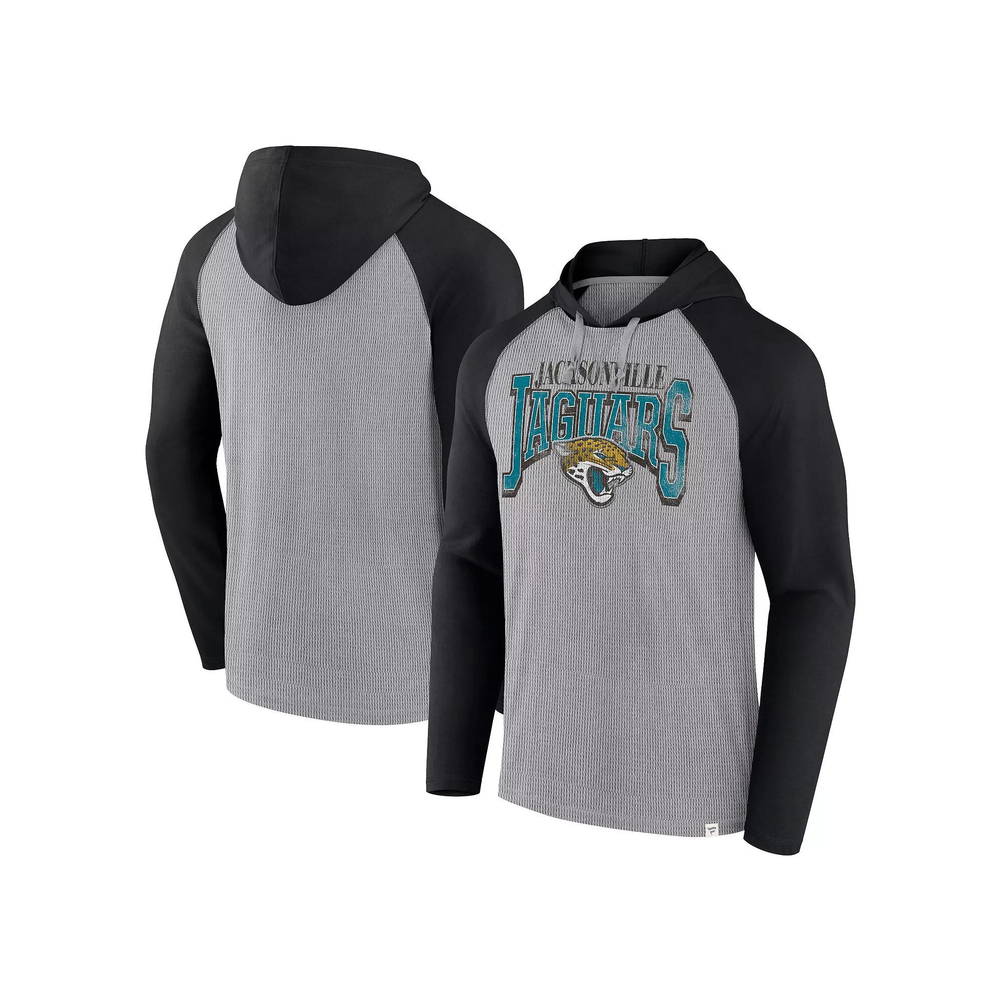 Men's Fanatics Gray/Black Carolina Panthers Under Center Long Sleeve Hoodie T-Shirt,  Product Image
