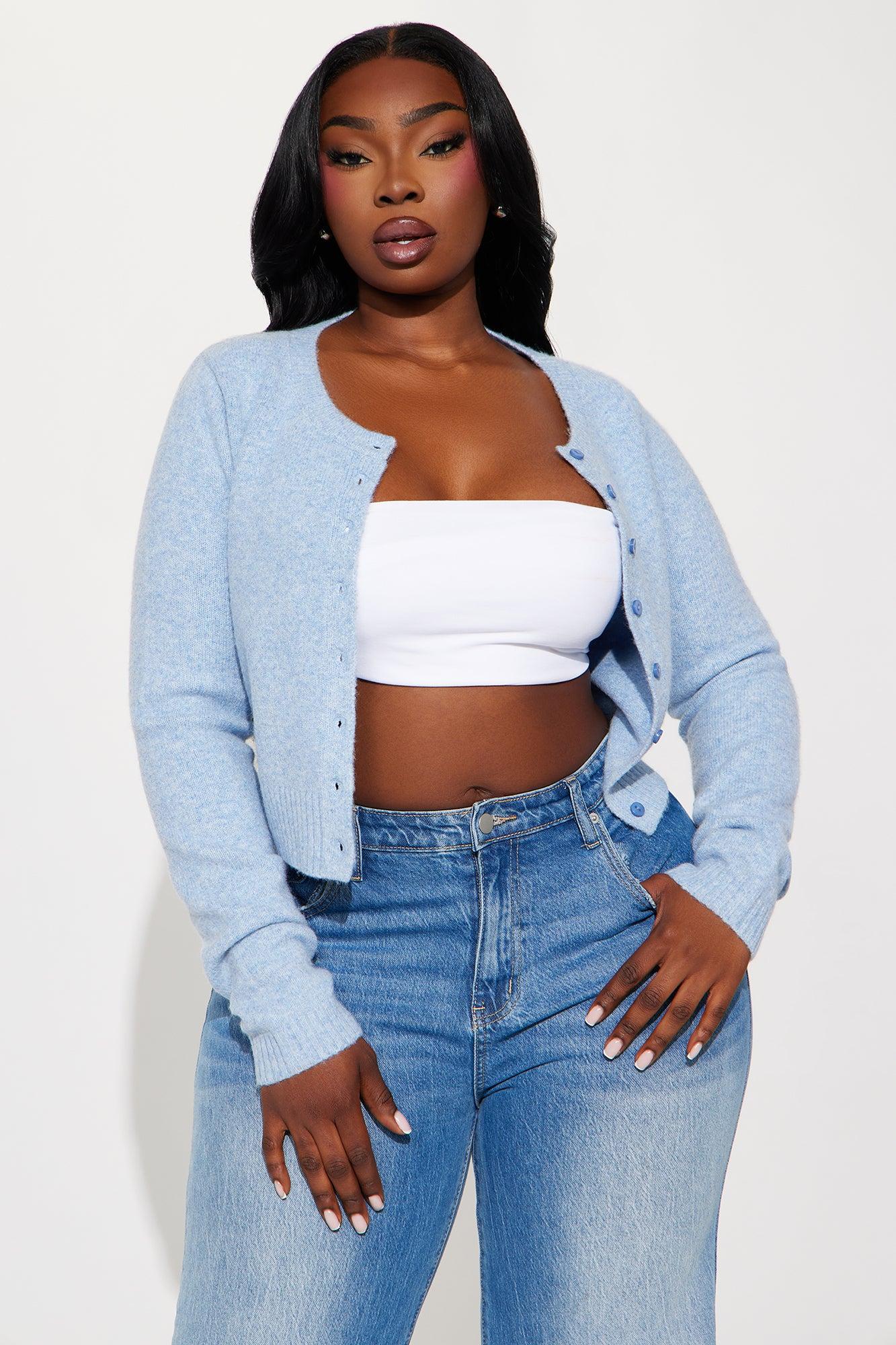 Sweet Sensation Cropped Cardigan - Blue Product Image