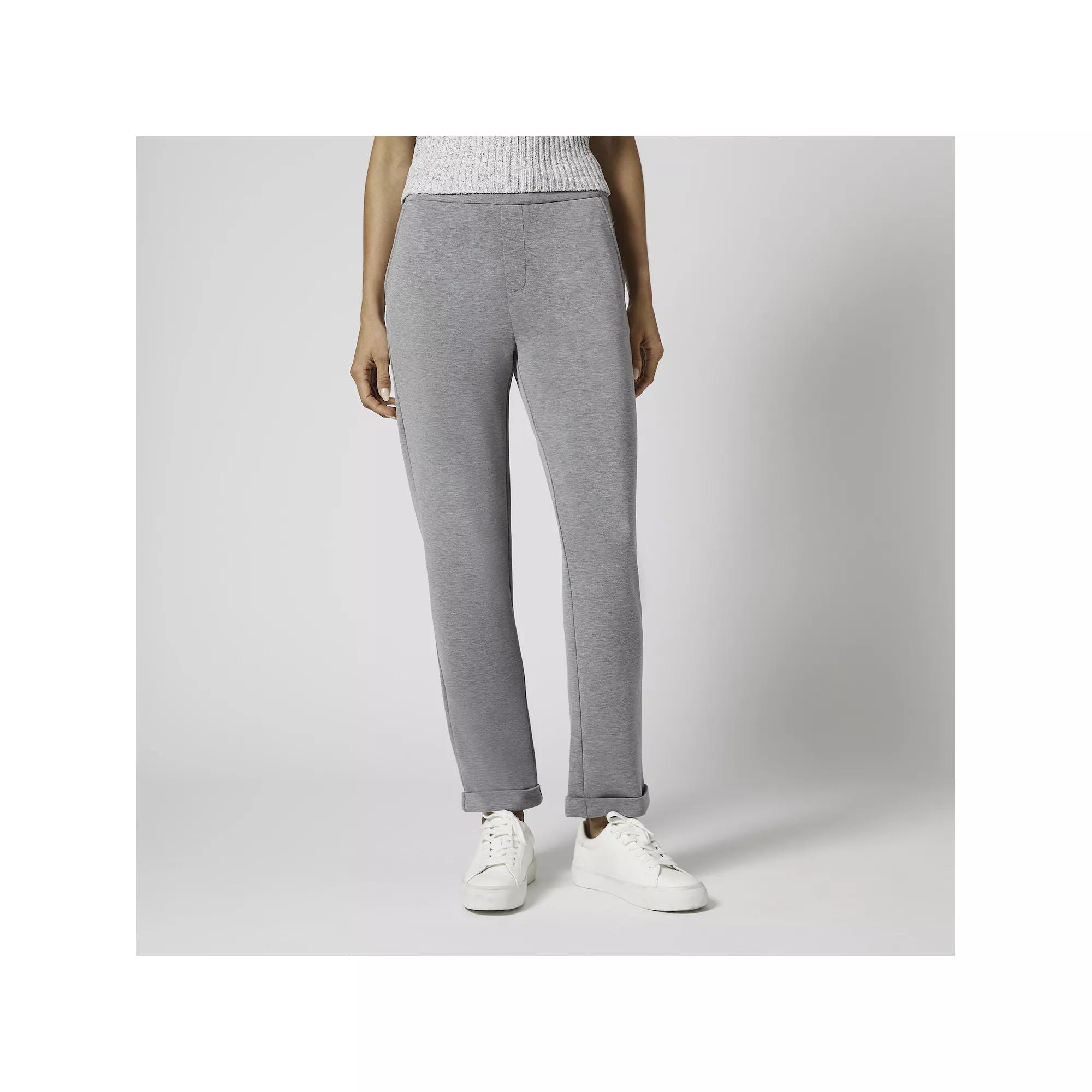 Womens Grey & Gray Roll Cuff Trousers, Women's, Size: XS, Grey Grey Product Image