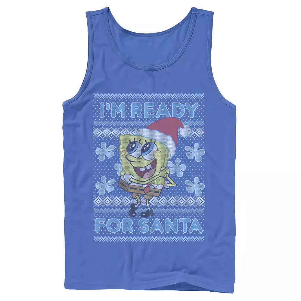 Men's Nickelodeon SpongeBob SquarePants I'm Ready For Santa Ugly Christmas Graphic Tank Top,  Product Image