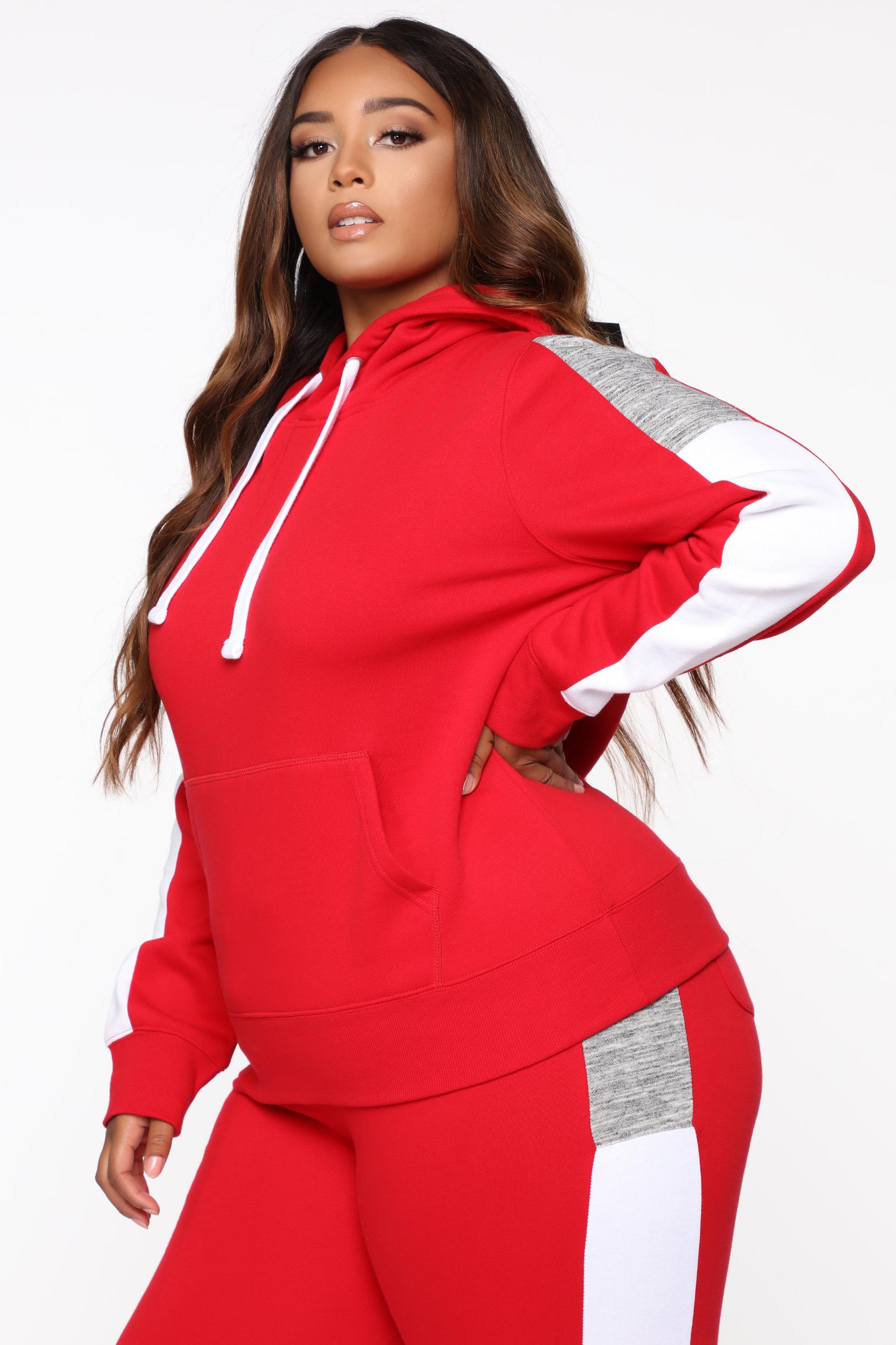 Analissa Pullover Hoodie - Red Product Image