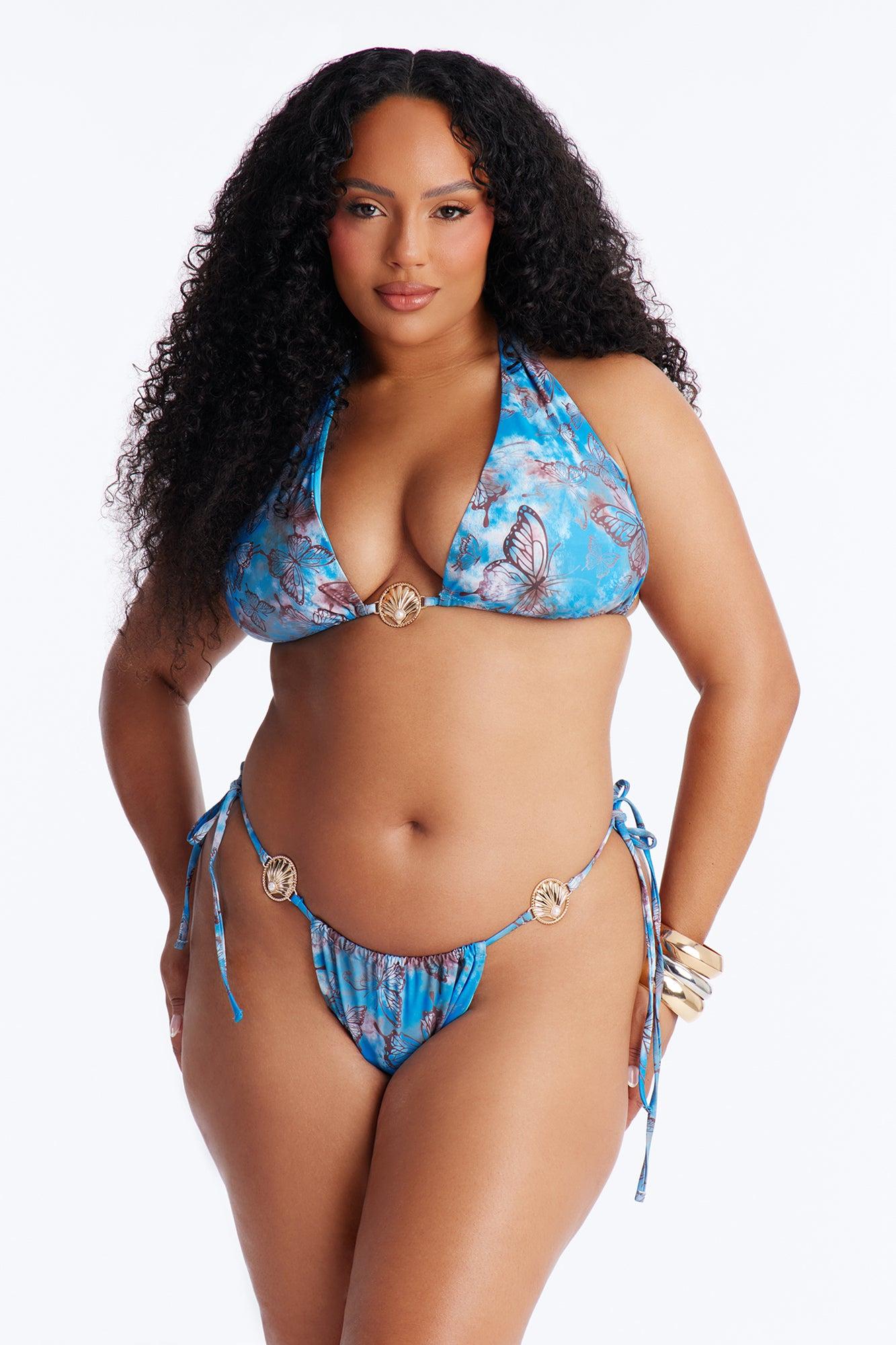 No Comparison Bikini And Coverup Skirt - Blue/combo Female Product Image