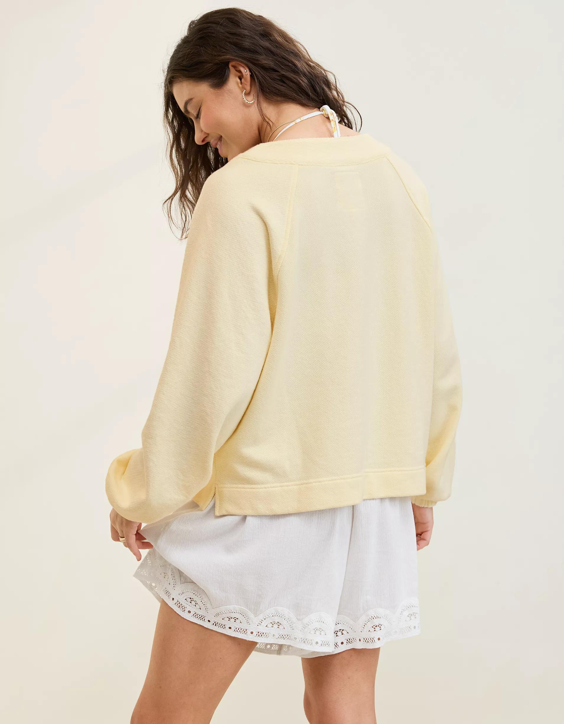Aerie Lace Up Sweatshirt Product Image