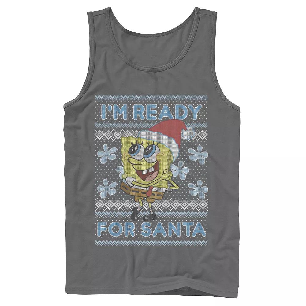 Men's Nickelodeon SpongeBob SquarePants I'm Ready For Santa Ugly Christmas Graphic Tank Top,  Product Image