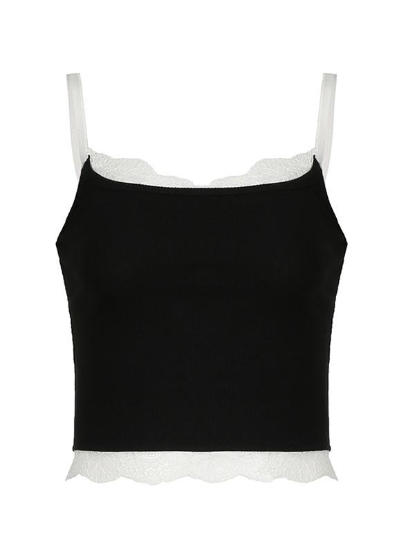 Contrast Lace Trim Cami Top Product Image