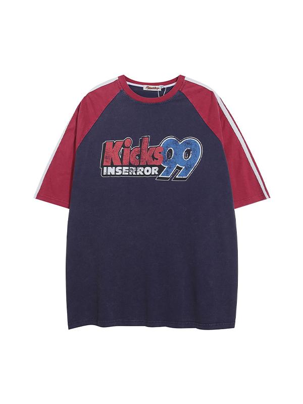 Raglan Sleeves Print Oversized Short Sleeve Tee Product Image