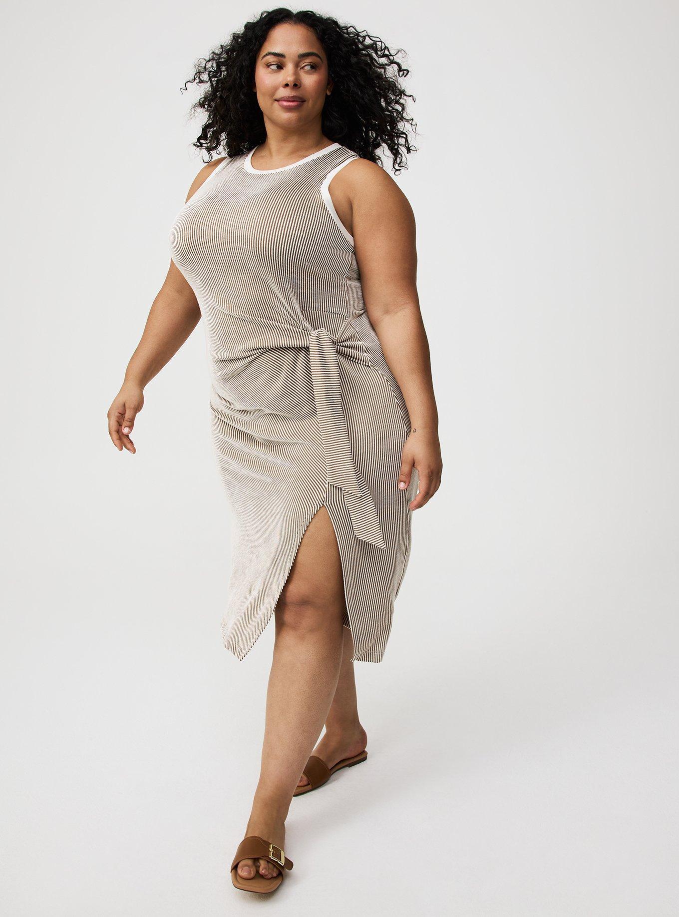 Textured Stripe Midi Dress Product Image