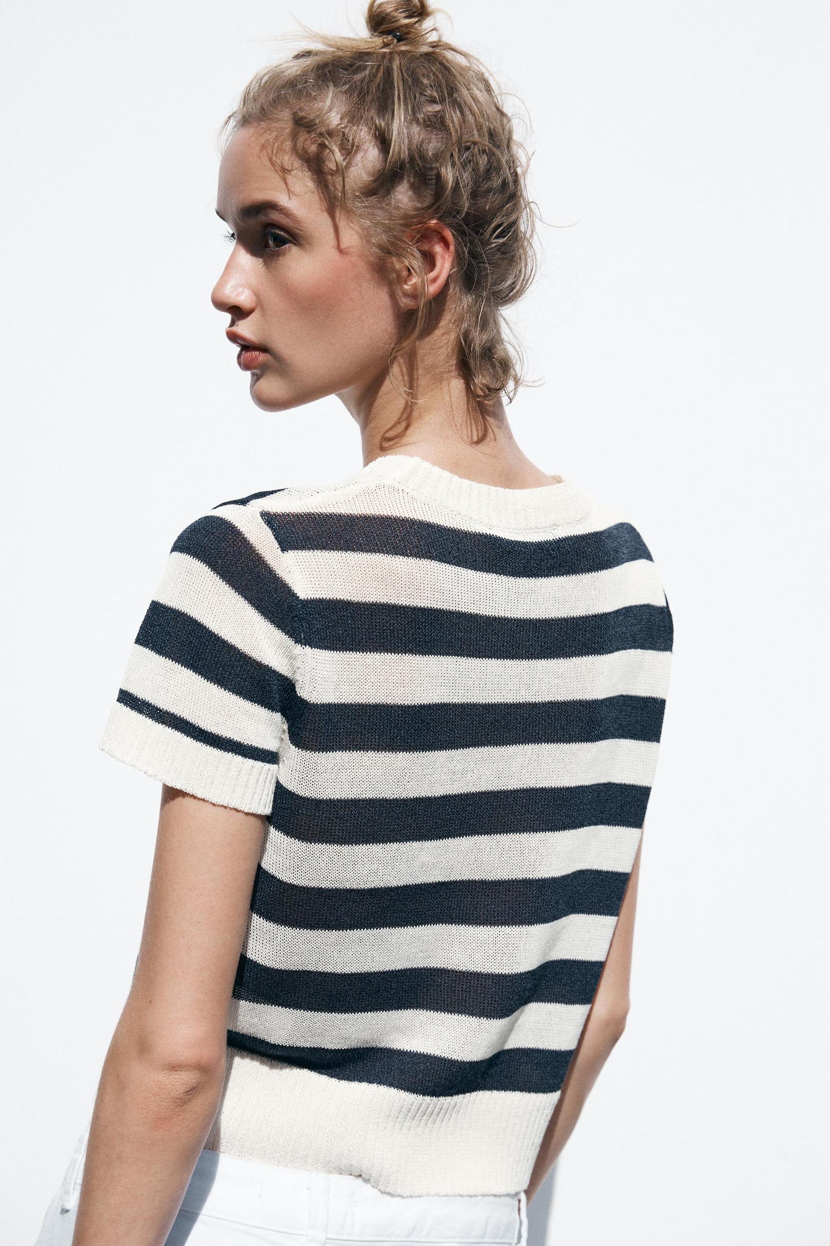STRIPED KNIT TOP Product Image