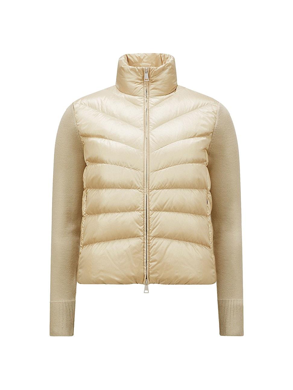 Womens Zip Front Down Knit Cardigan Product Image