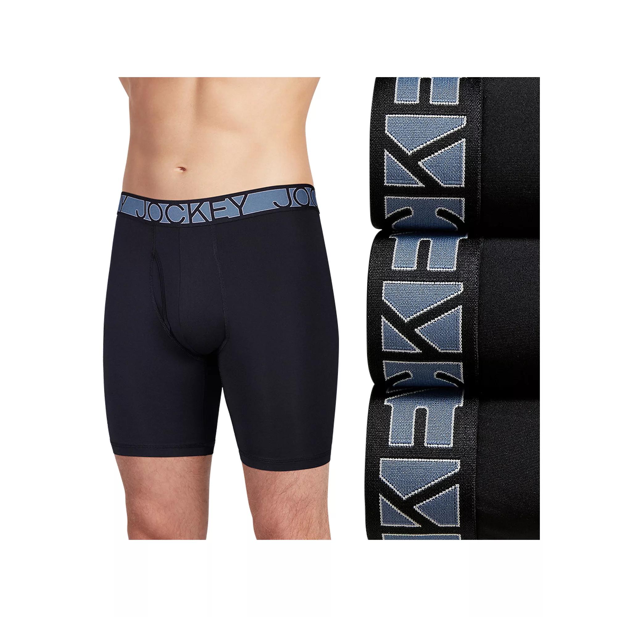 Men's Jockey 3-Pack Active Microfiber 9" Long Leg Boxer Briefs,  Product Image