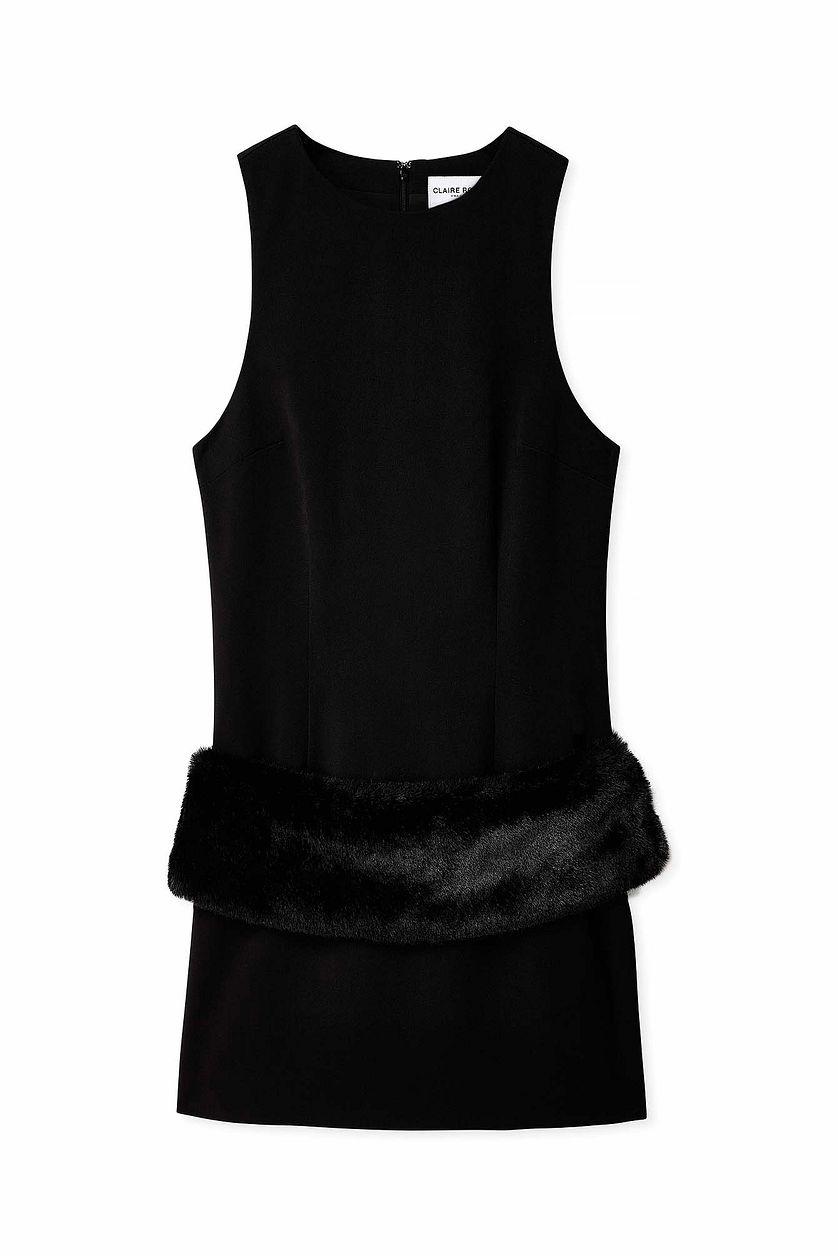 Faux Fur Detail Mini Dress Product Image