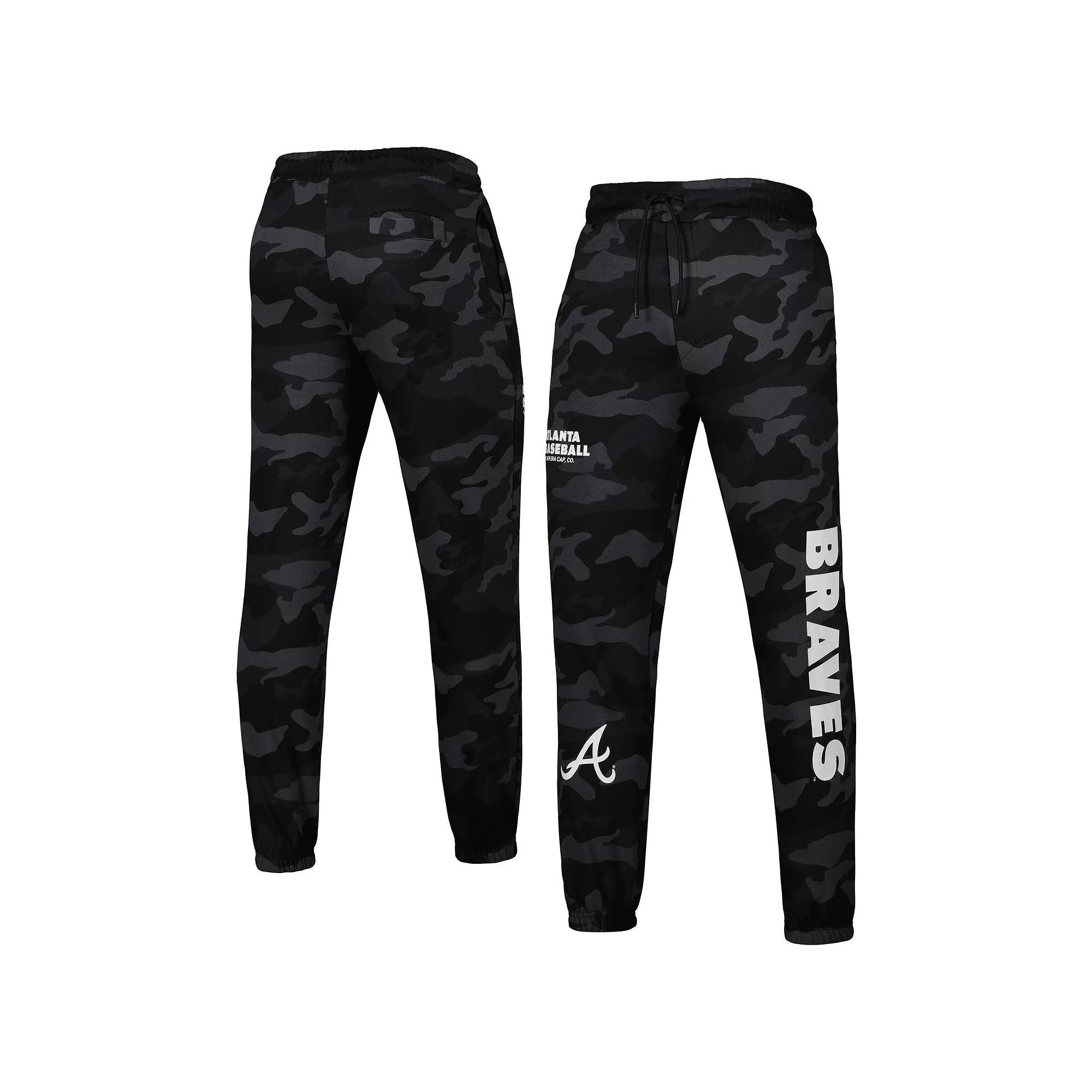 Men's New Era Black Atlanta Braves Camo Jogger Pants,  Product Image
