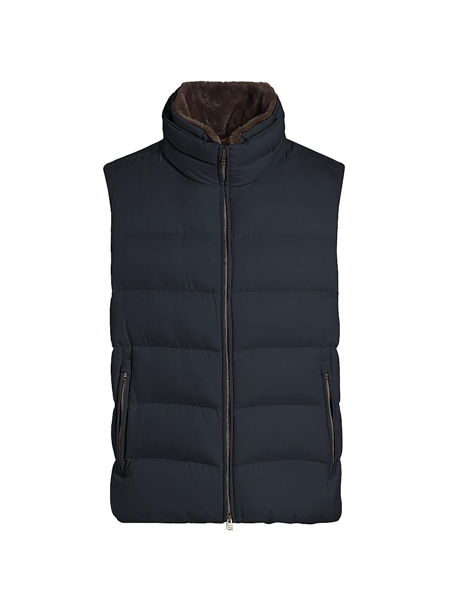 Mens Quilted Down Zip-Up Vest Product Image
