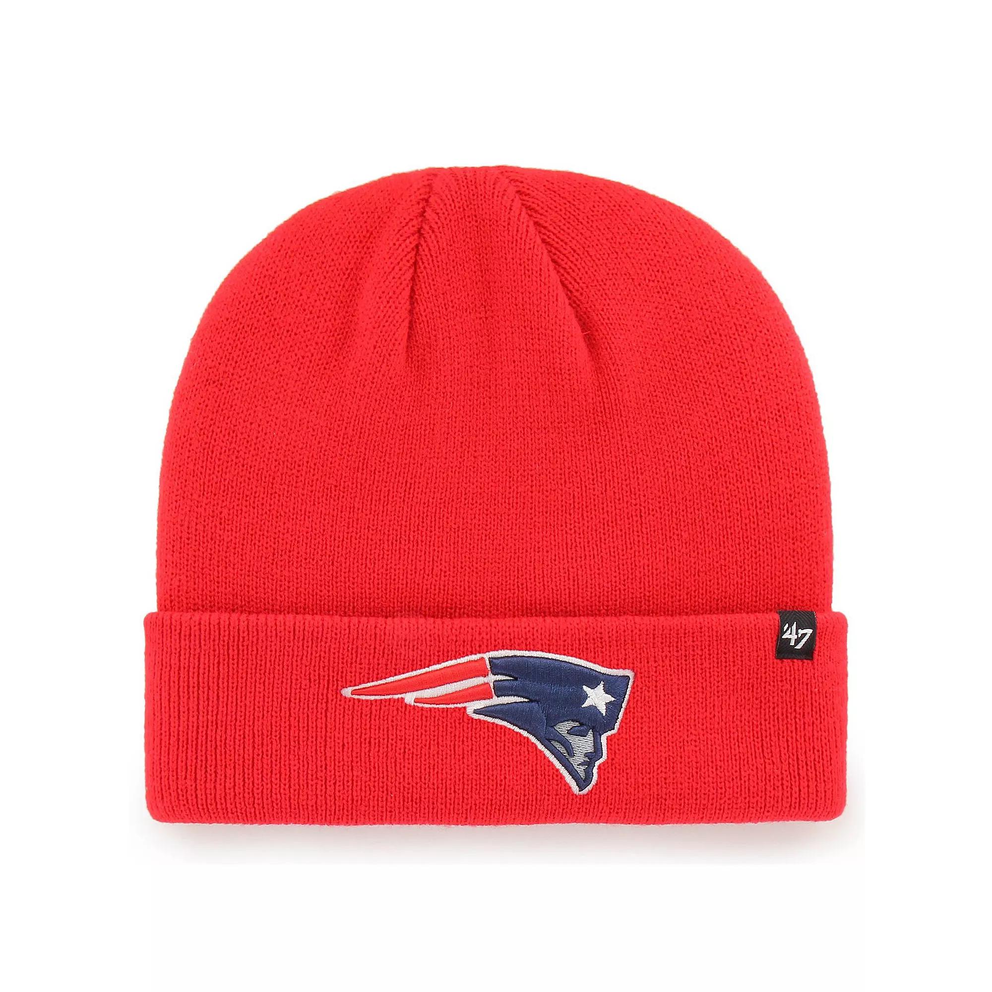 Men's '47 Red New England Patriots Secondary Basic Cuffed Knit Hat Product Image