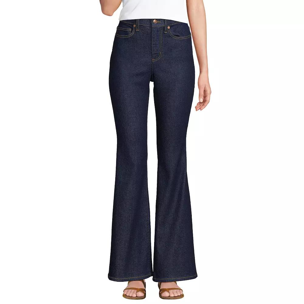 Women's Lands' End Recover Denim HR Skinny Flare Jeans,  Product Image
