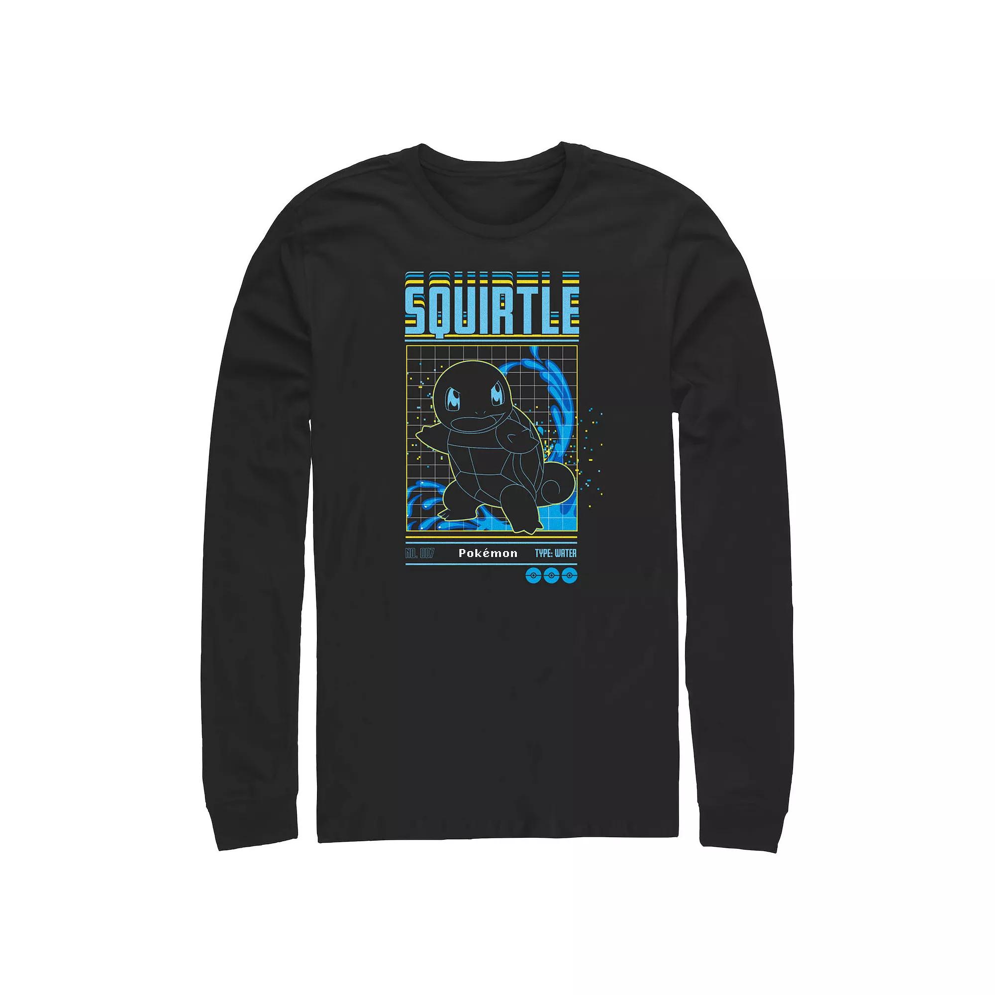 Men's Pokemon Squirtle Grid Background Graphic Tee,  Product Image