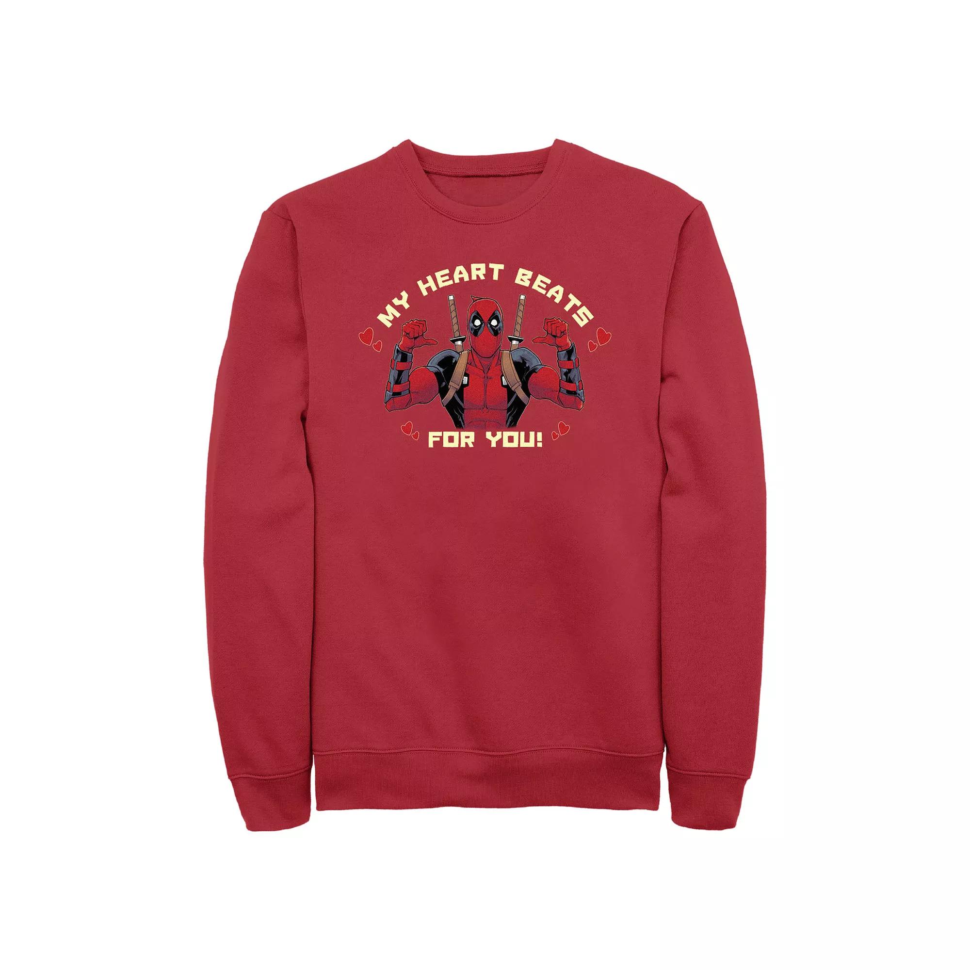 Marvel's Deadpool My Heart Beats For You Men's Graphic Fleece,  Product Image