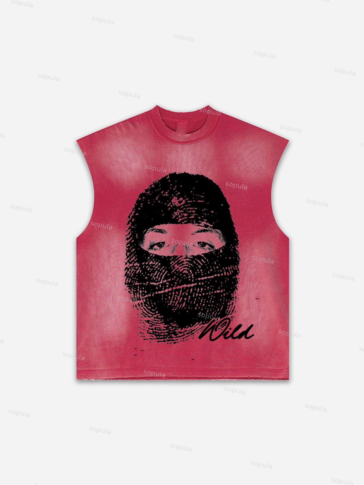 Captivity Live Free Or Die Print Distressed Tank Top Product Image