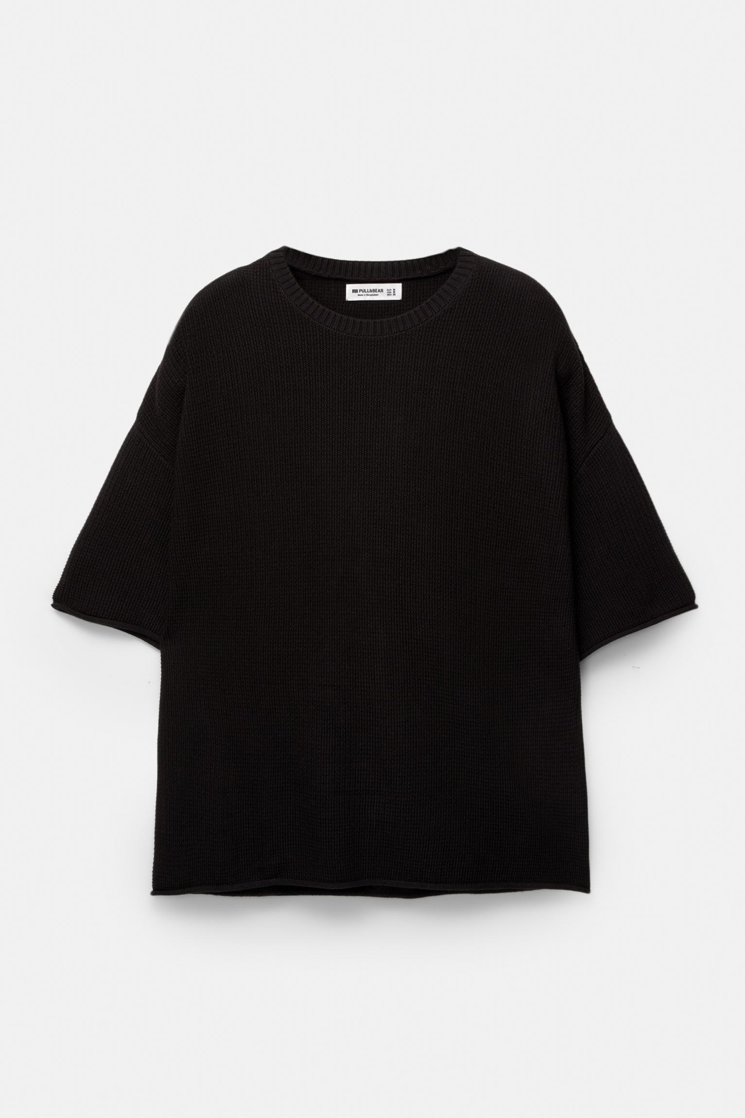 Waffle-knit boxy-fit T-shirt Product Image