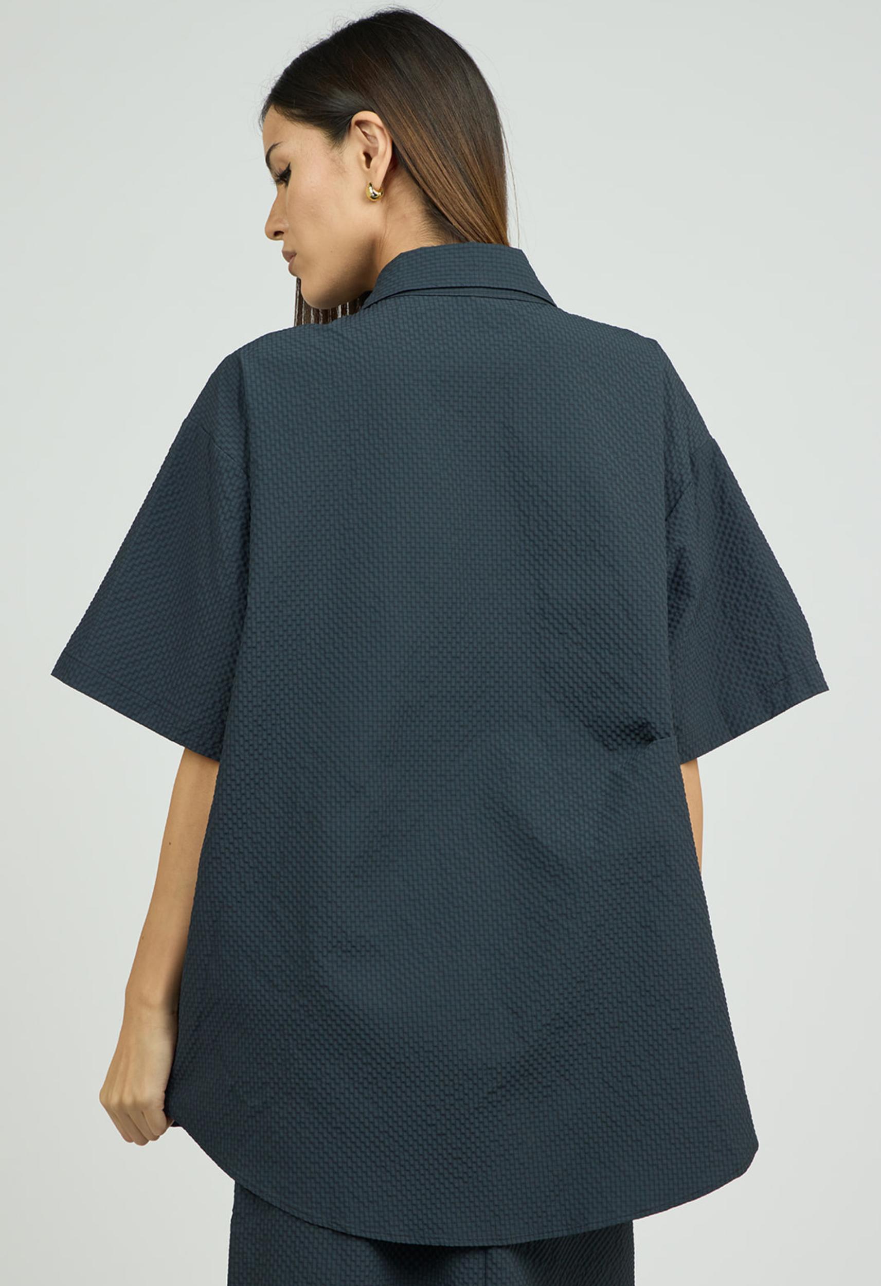 Rayna Seersucker Button Down in Night Sky Product Image