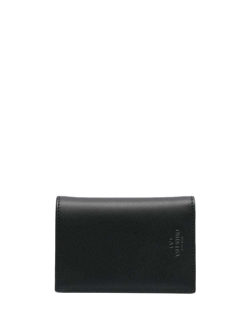 VLTN-print leather cardholder Product Image