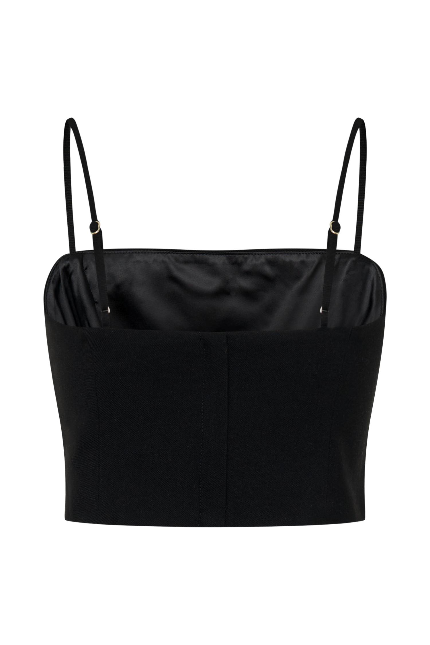 Grace Suiting Crop Top - Black Product Image