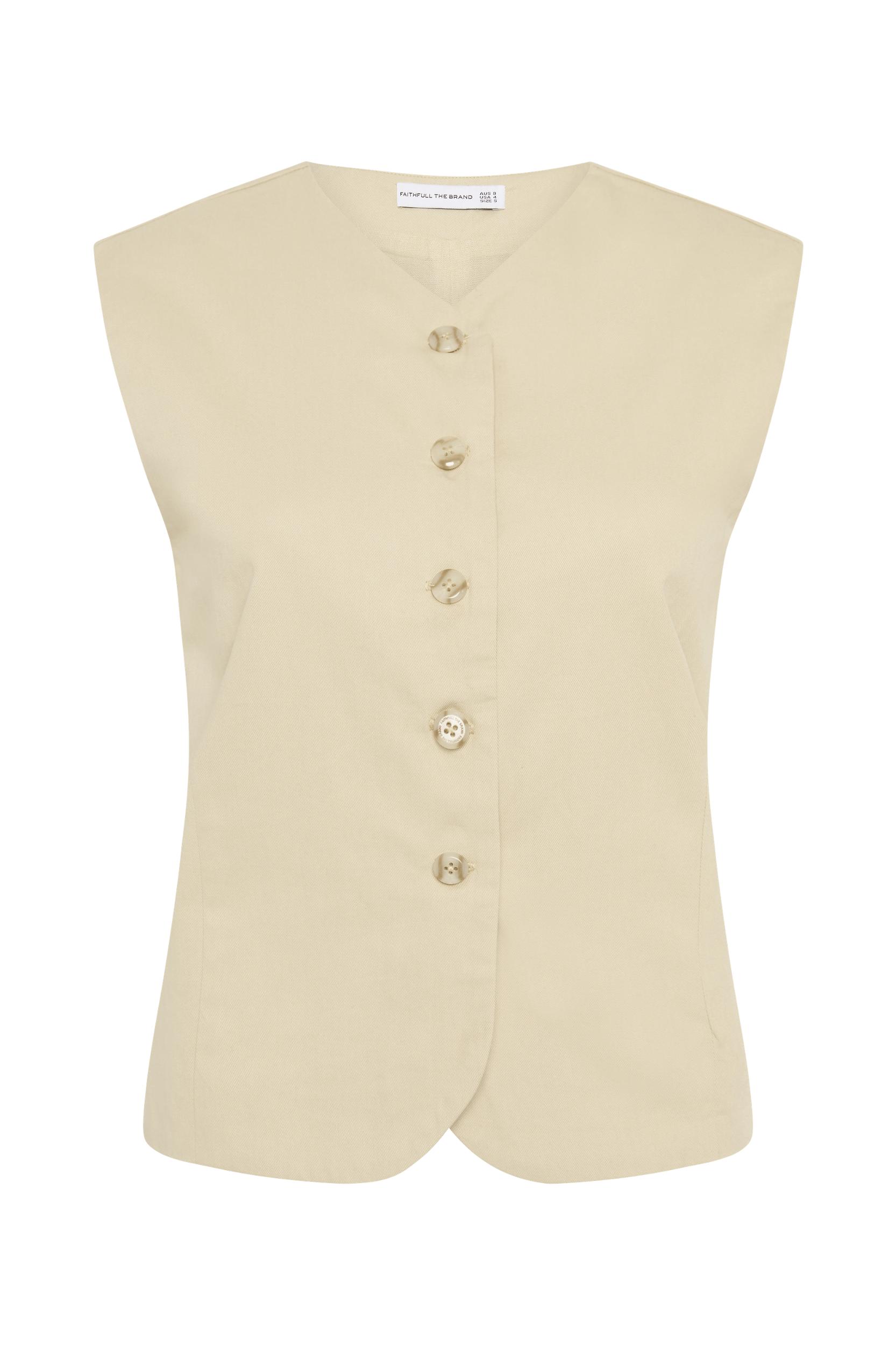 Delfina Vest Bleached Sand - Final Sale Product Image