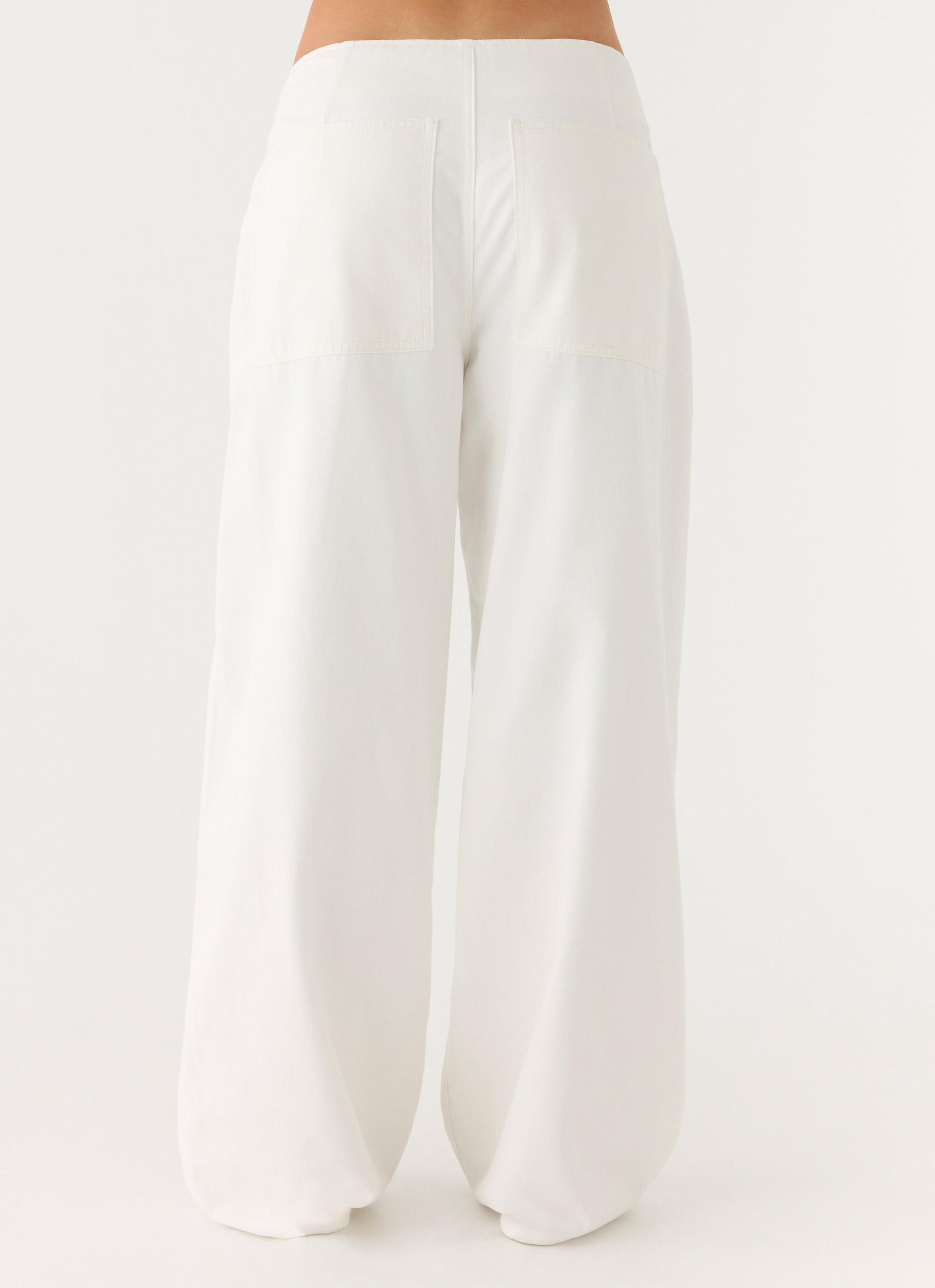 Seethal Low Rise Pants - White Product Image