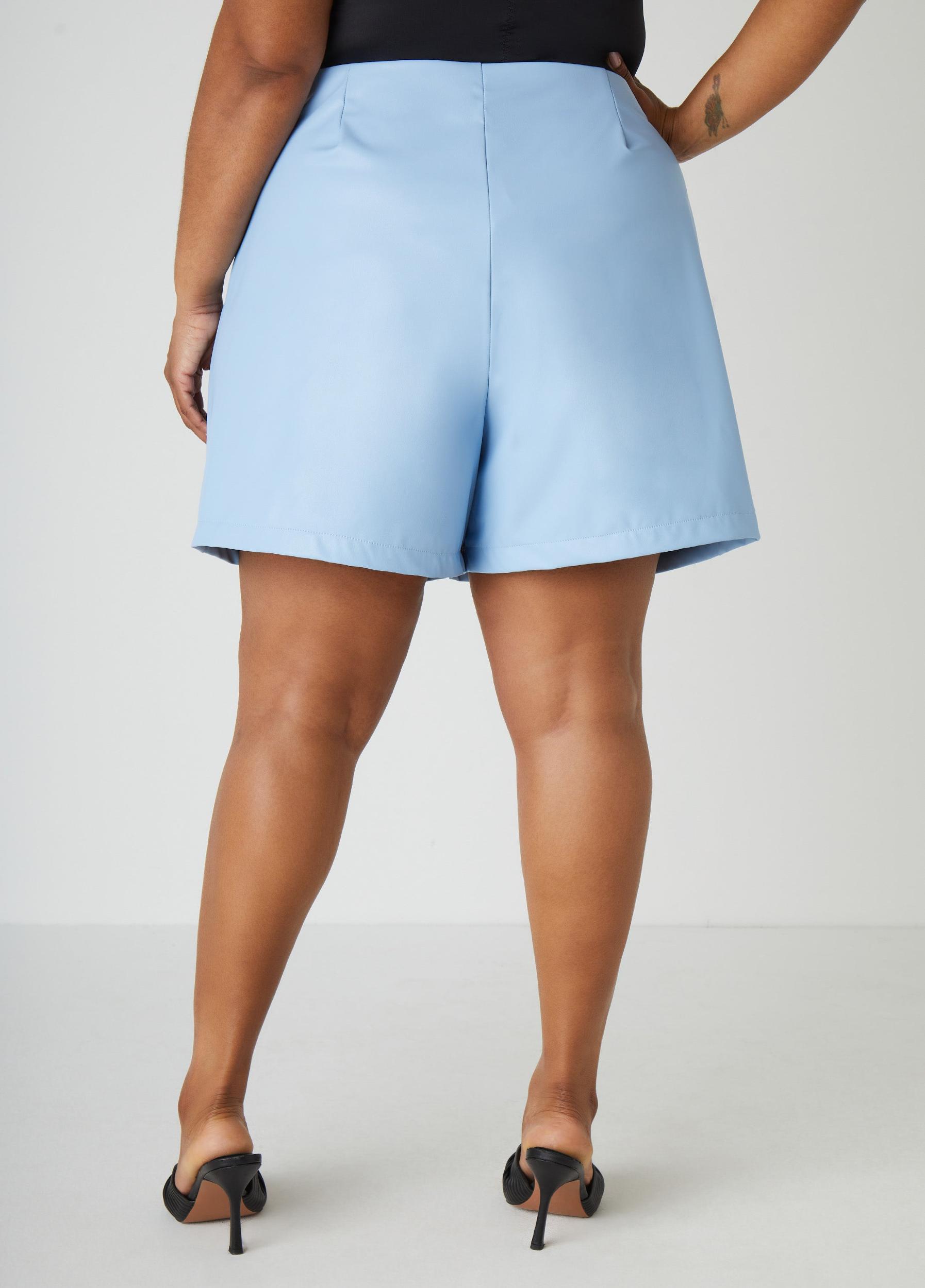 Belted Faux Leather Shorts Product Image