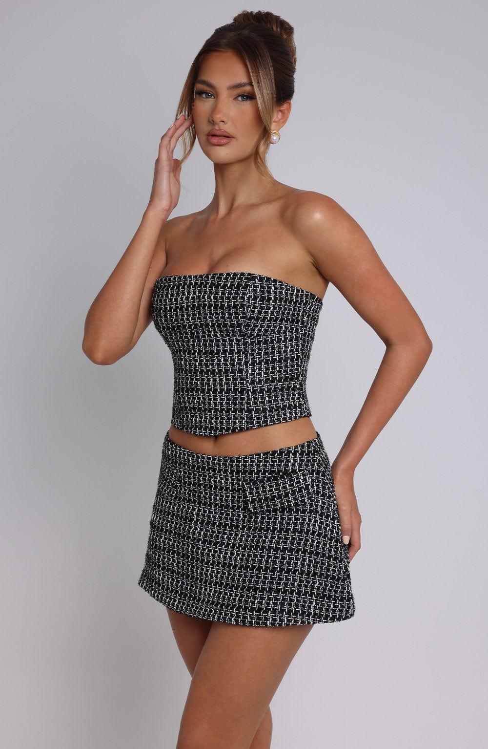 Tabitha Mini Skirt - Black/White Product Image