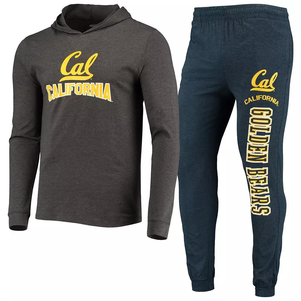 Men's Concepts Sport Navy/Charcoal Cal Bears Meter Long Sleeve Hoodie T-Shirt & Jogger Pants Sleep Set, Size: XL, Blue Product Image